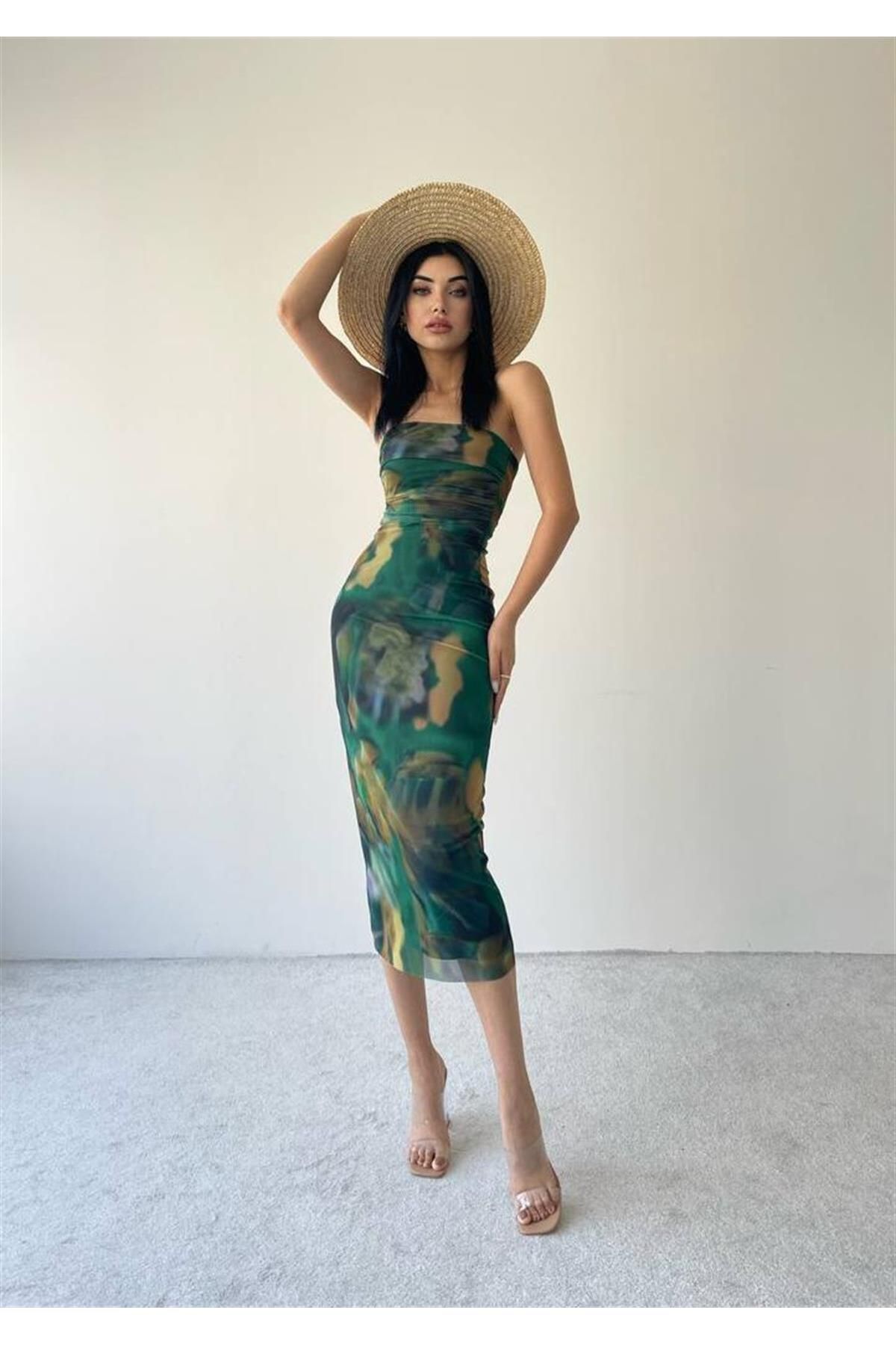 Strapless Stretch Dress - Green