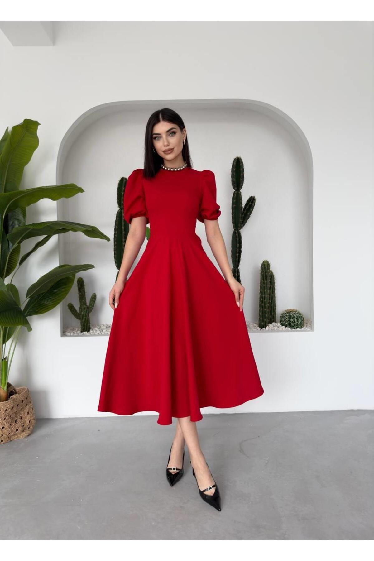 Viki Midi Length Flared Dress