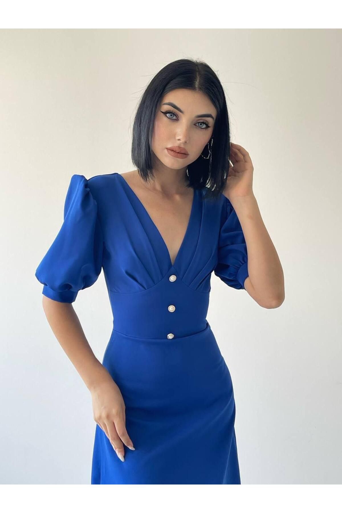 Linda Button Front Midi Dress