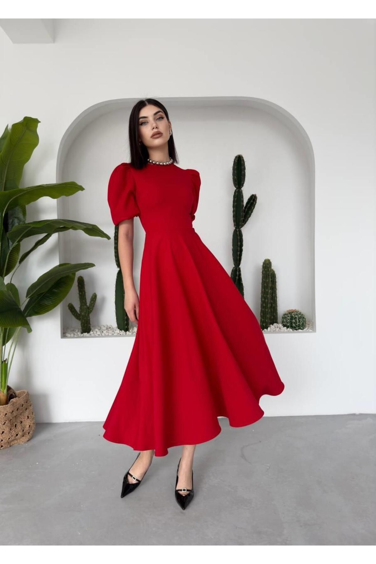 Viki Midi Length Flared Dress