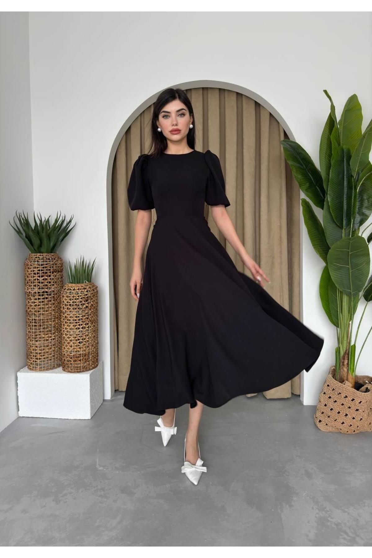 Viki Midi Length Flared Dress