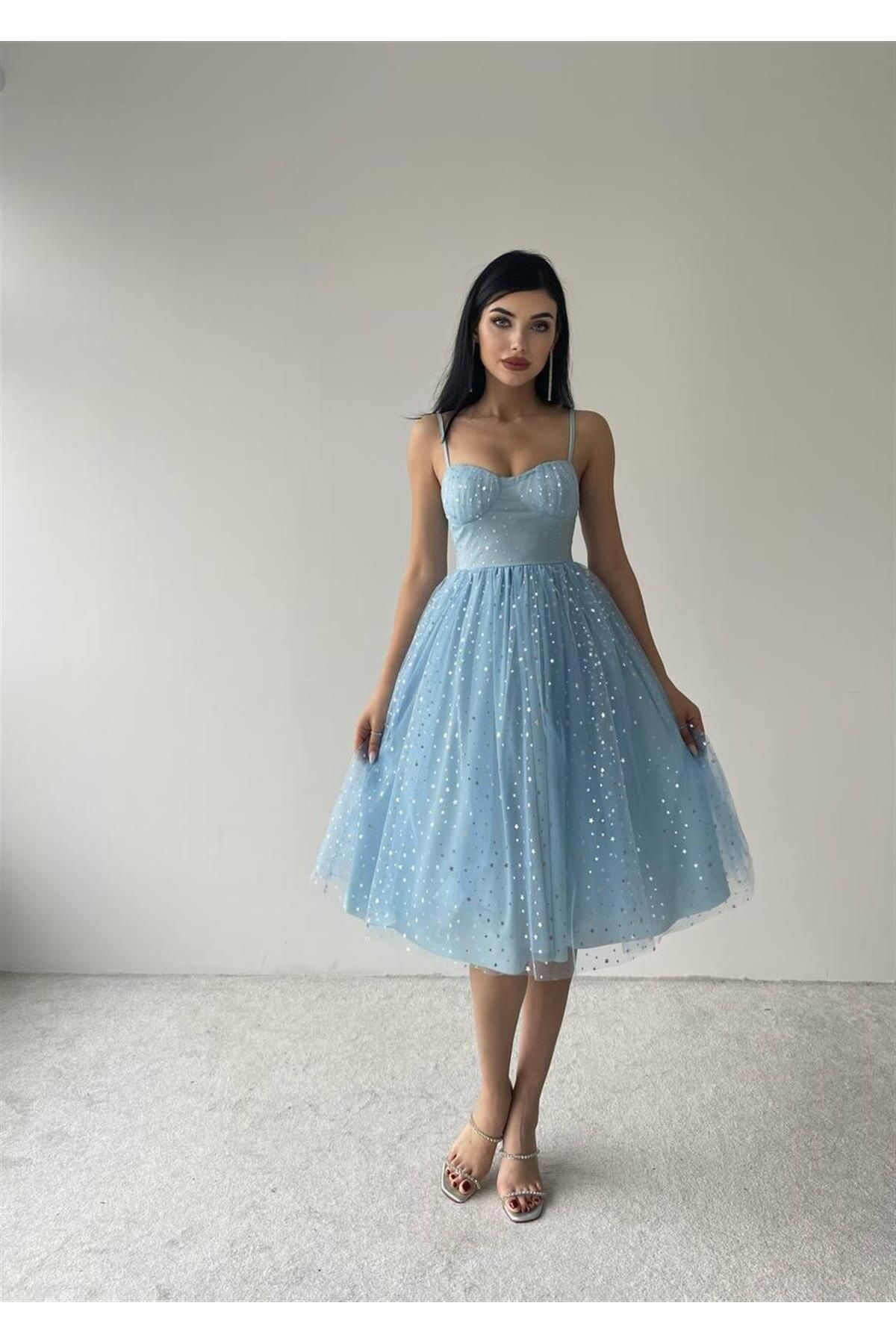 Edwin Star Dress with Straps - Blue