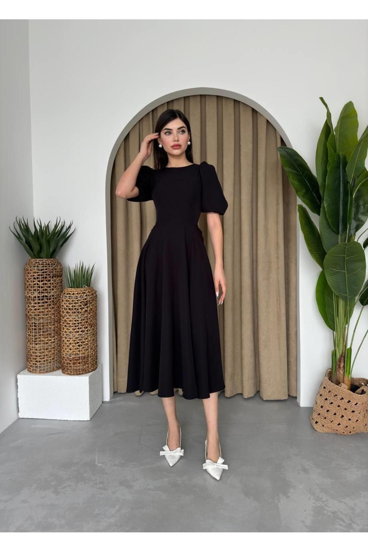 Viki Midi Length Flared Dress