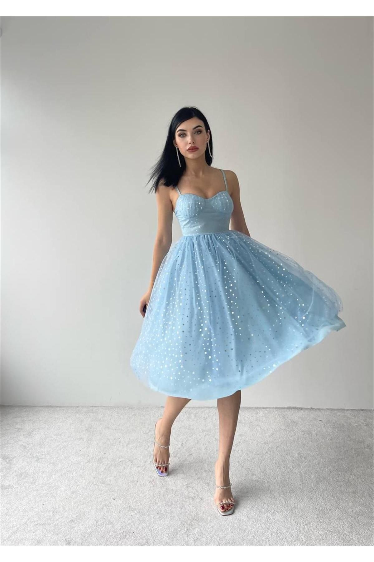 Edwin Star Dress with Straps - Blue