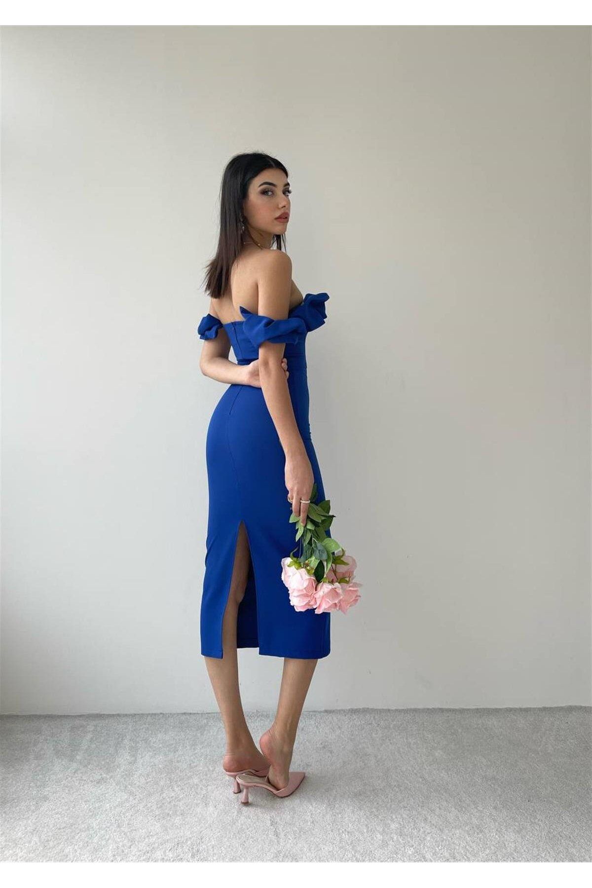 Women's Elegant Strapless Dress Midiboy