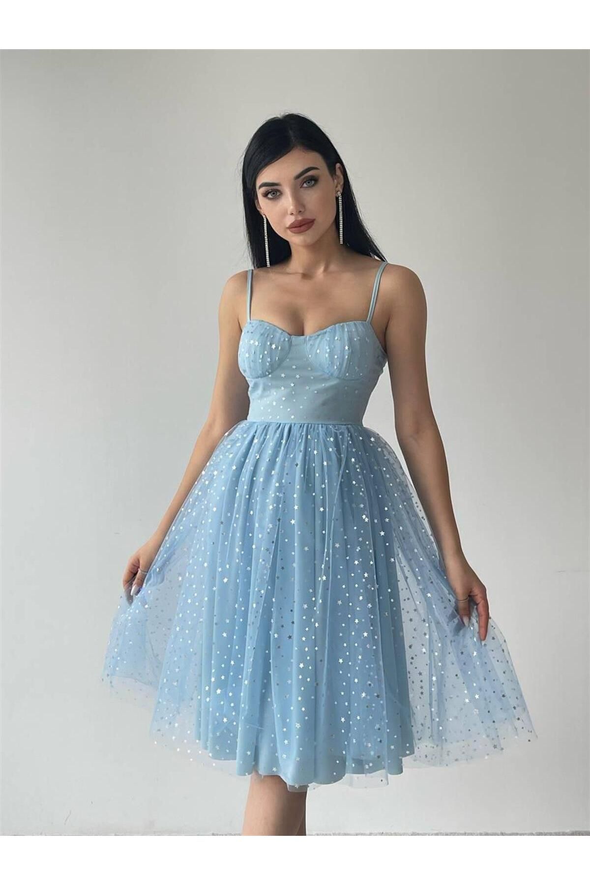 Edwin Star Dress with Straps - Blue