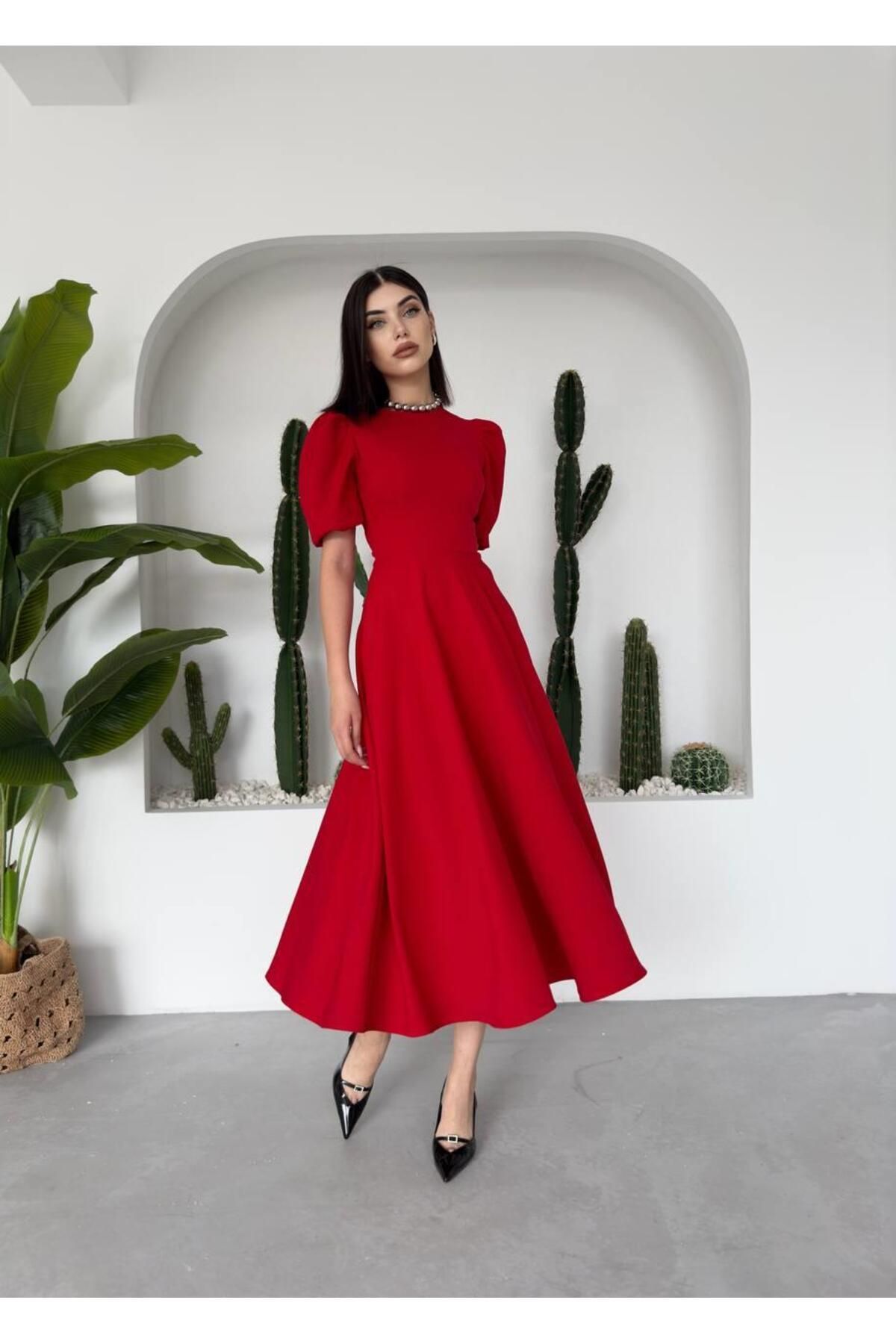 Viki Midi Length Flared Dress