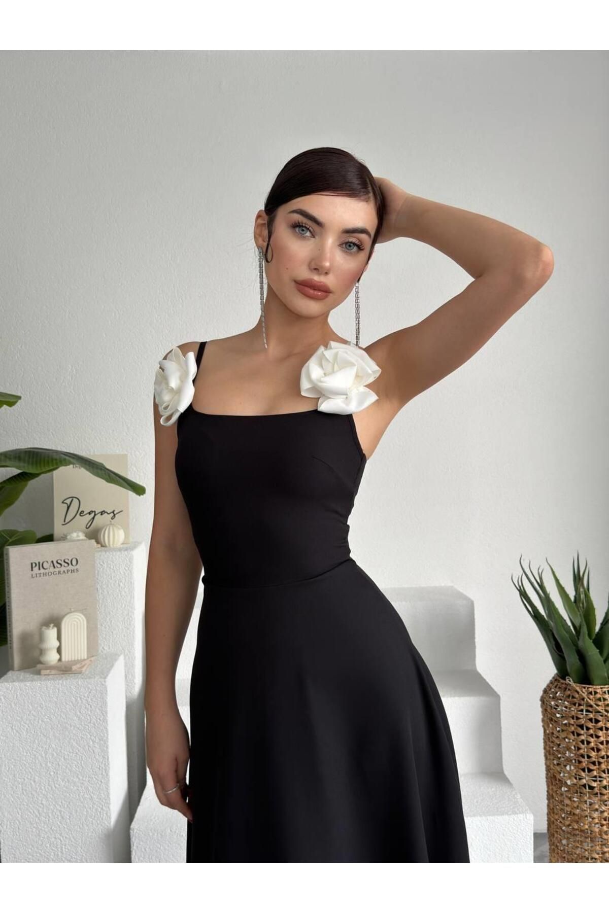 Rose Atlas Dress with Kiloş Straps