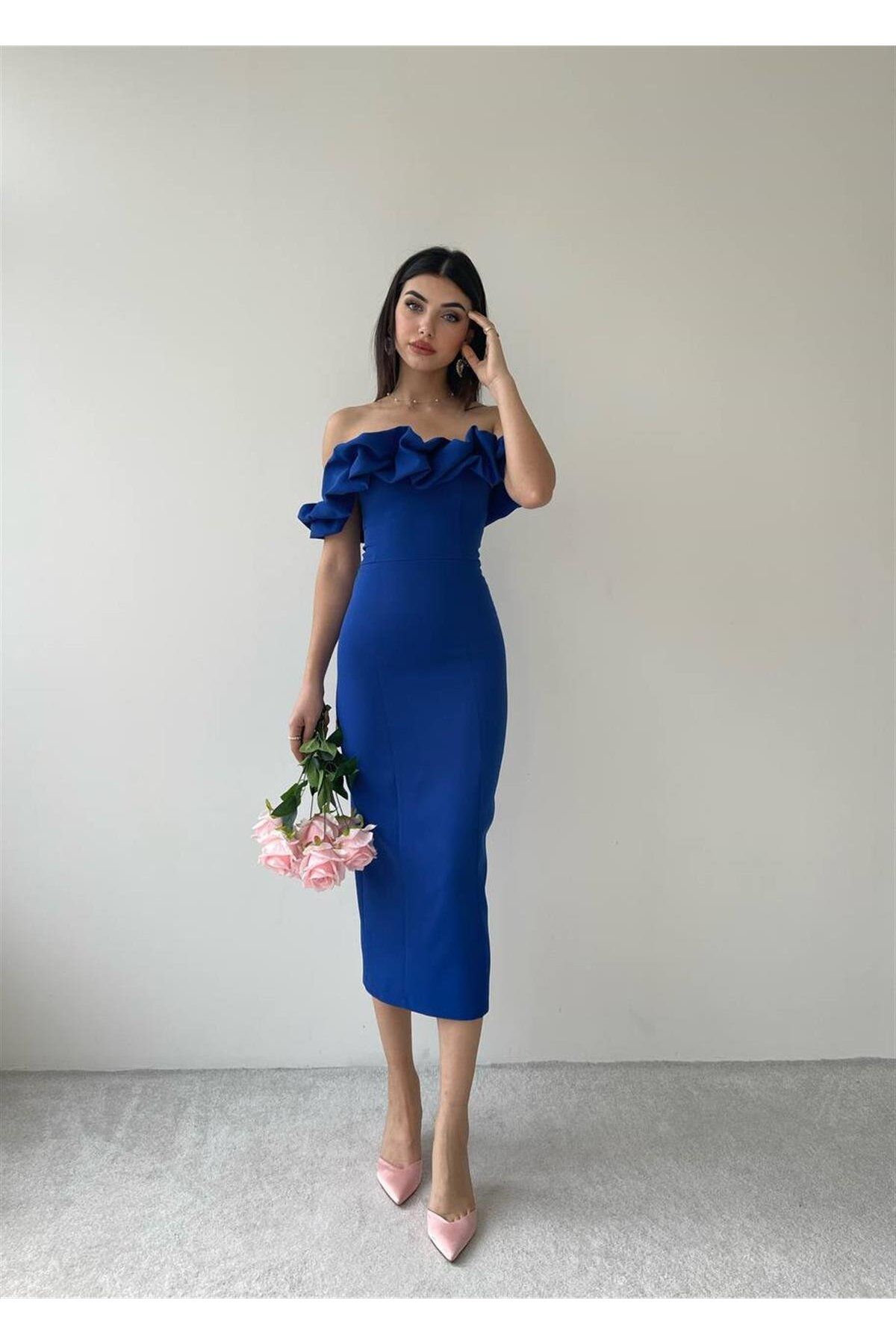 Women's Elegant Strapless Dress Midiboy