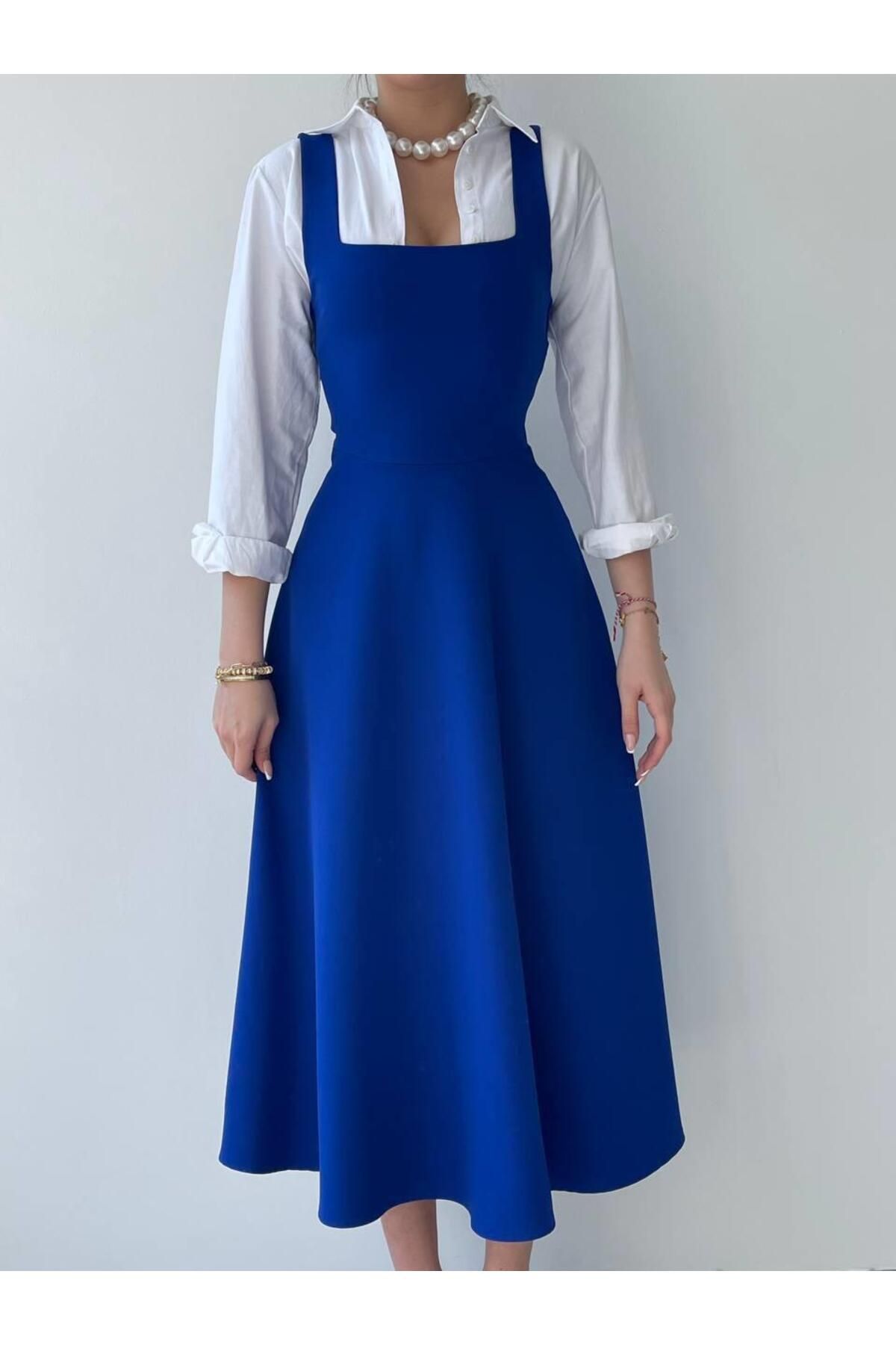 CALLIOPE SQUARE NECKLINE MIDI LENGTH DRESS