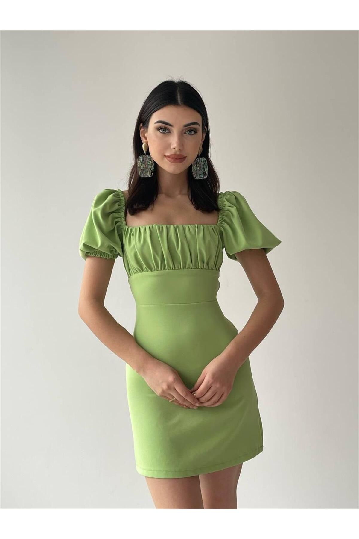 Backless Atlas Dress -6751 - Green