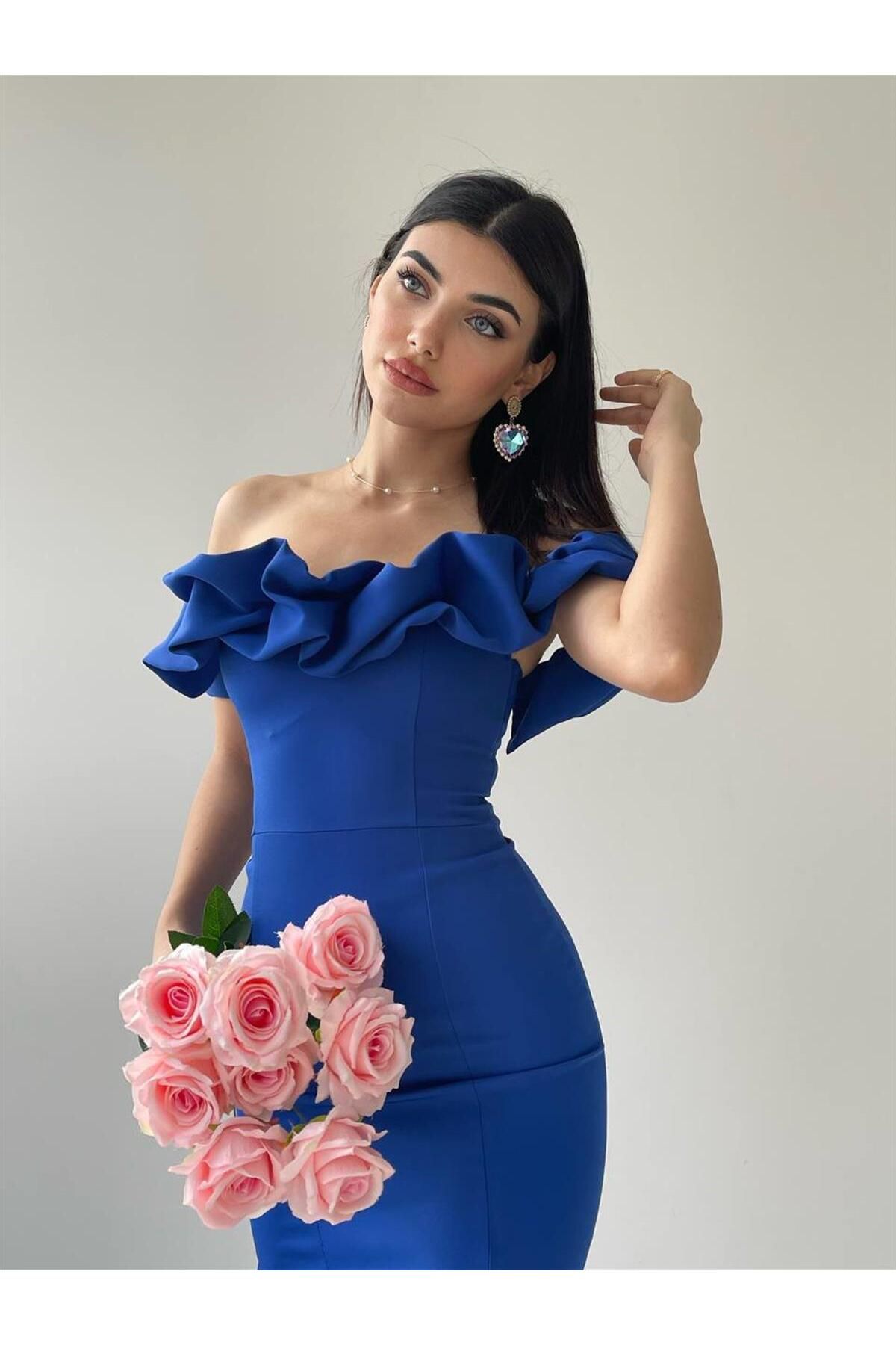 Women's Elegant Strapless Dress Midiboy