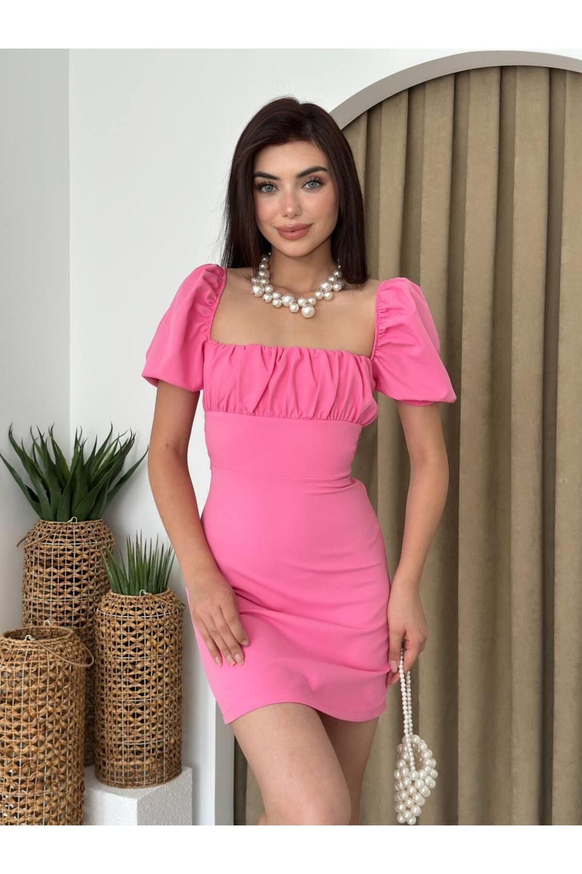 Backless Mini Watermelon Sleeve Dress