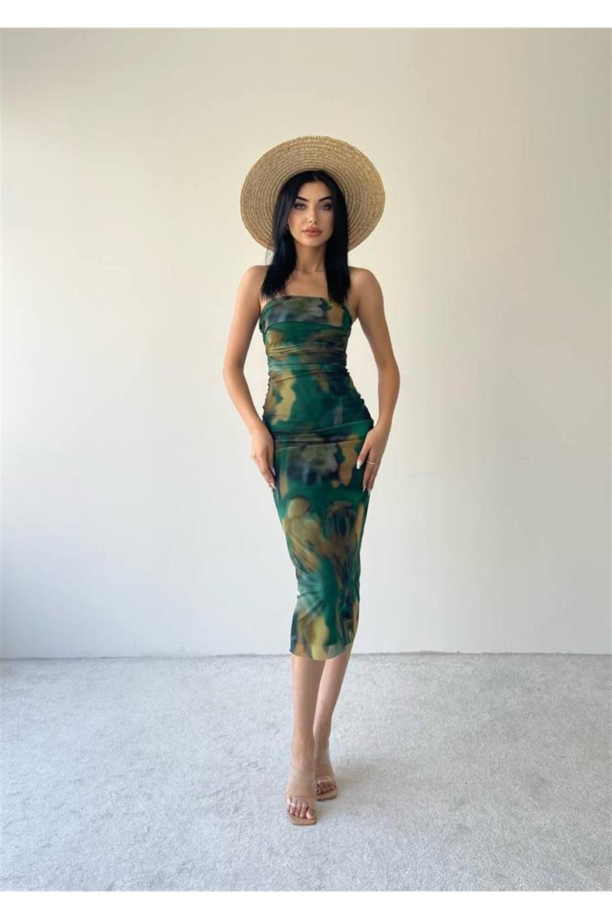 Strapless Stretch Dress - Green