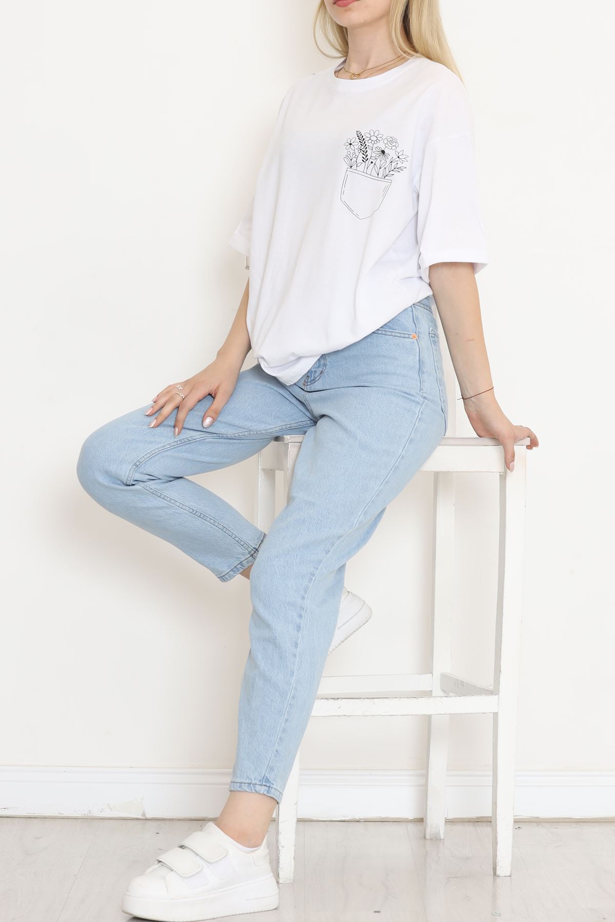 Printed Double Sleeve T-shirt White - 18283.1567.