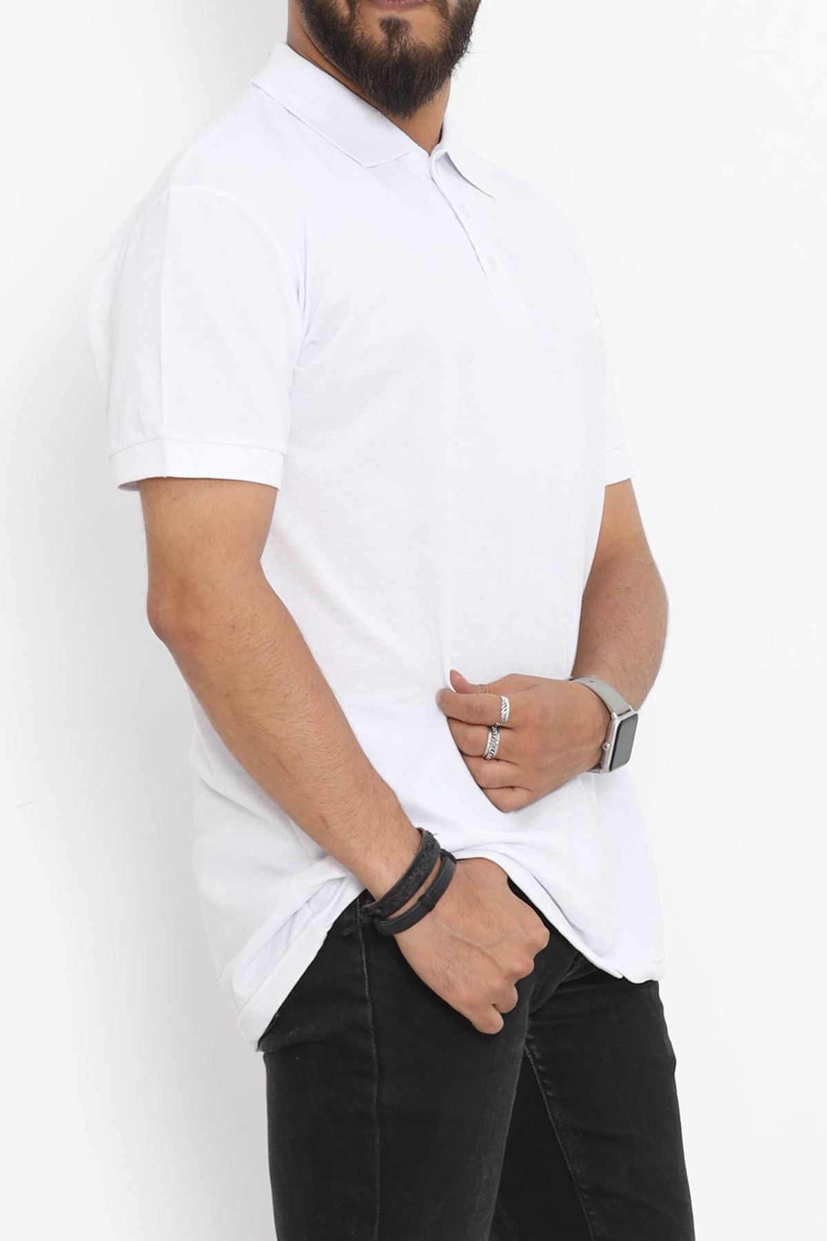 Plus Size Polo Collar T-Shirt White - 20019.1778.