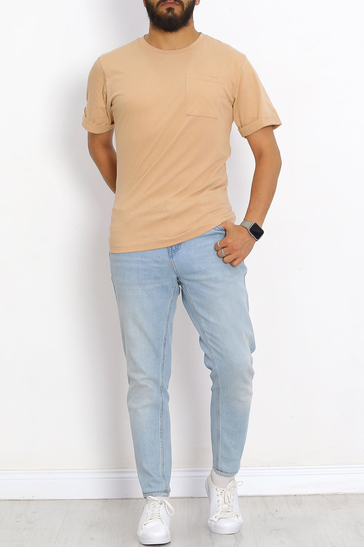 Men's T-shirt with Pockets Mink - 20029.1567.