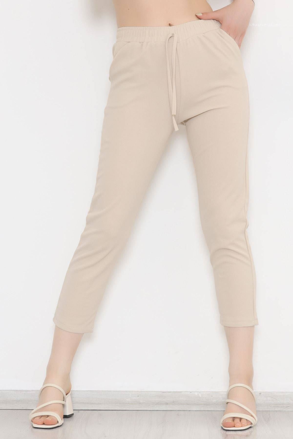 Elastic Waist Pants Stone - 20819.683.