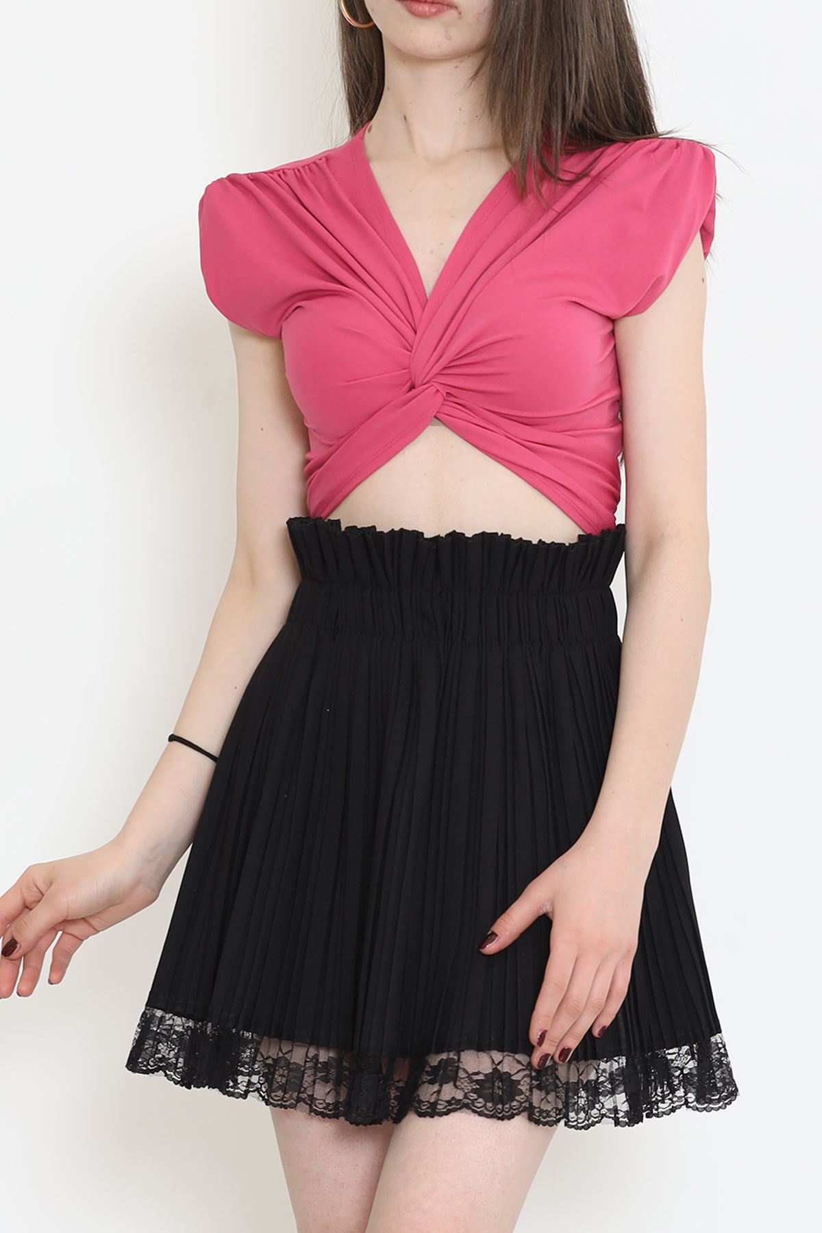 Front Tie Front Blouse Fuchsia - 12213.631.