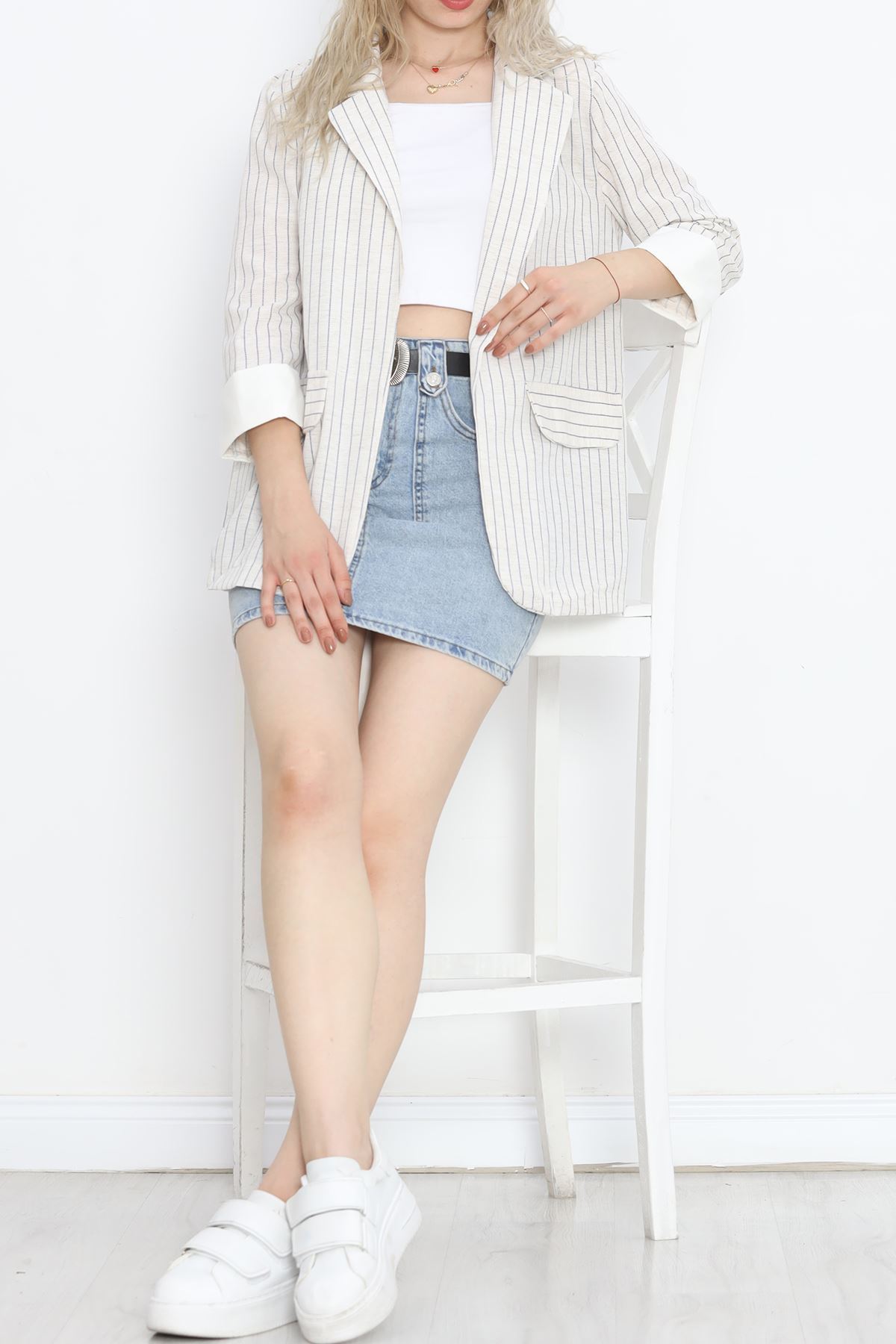 Striped Linen Jacket Taslaci - 1023.1247.