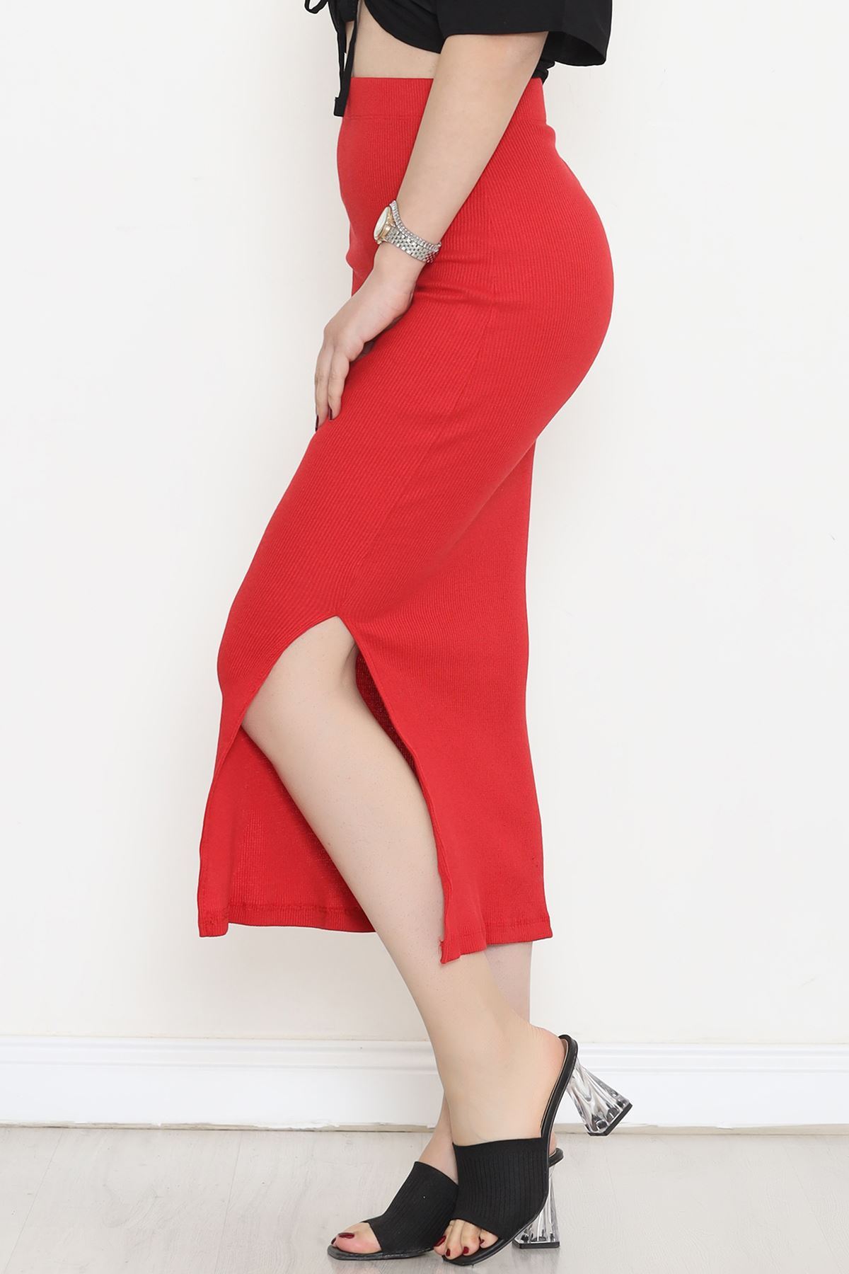 Camisole Skirt with Slits Red - 108001.1567.