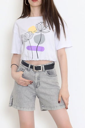 T-shirt with elastic waist White - 16551.1567.