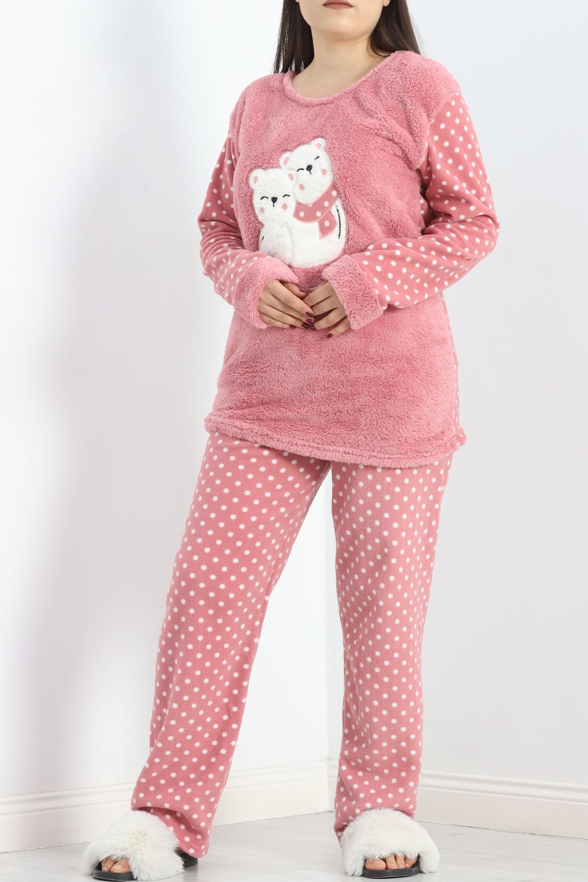 Battal Polar Pijama Takımı Pembe1 - 19199.1048.