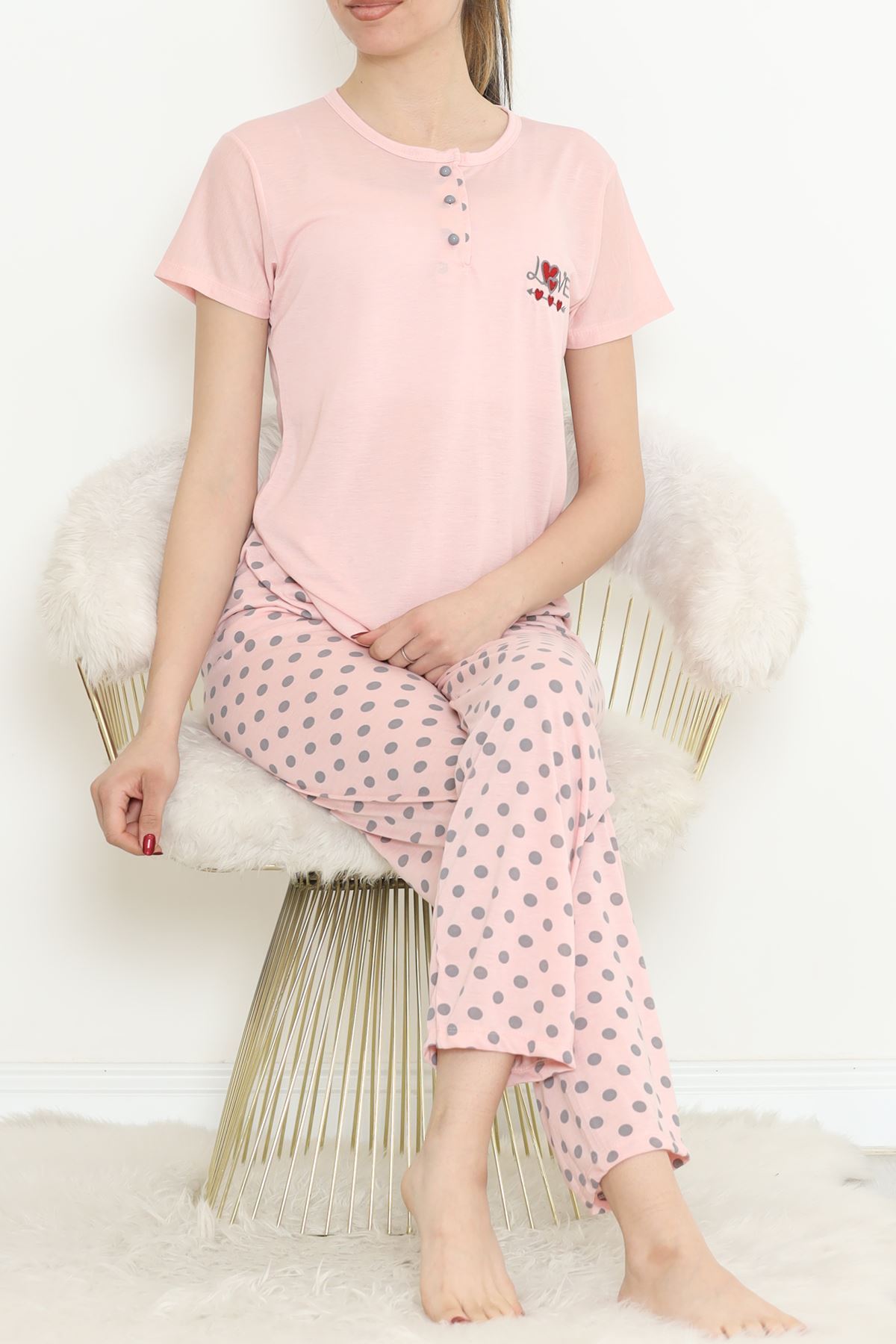 Button Pajama Set Pink - 704.1287.