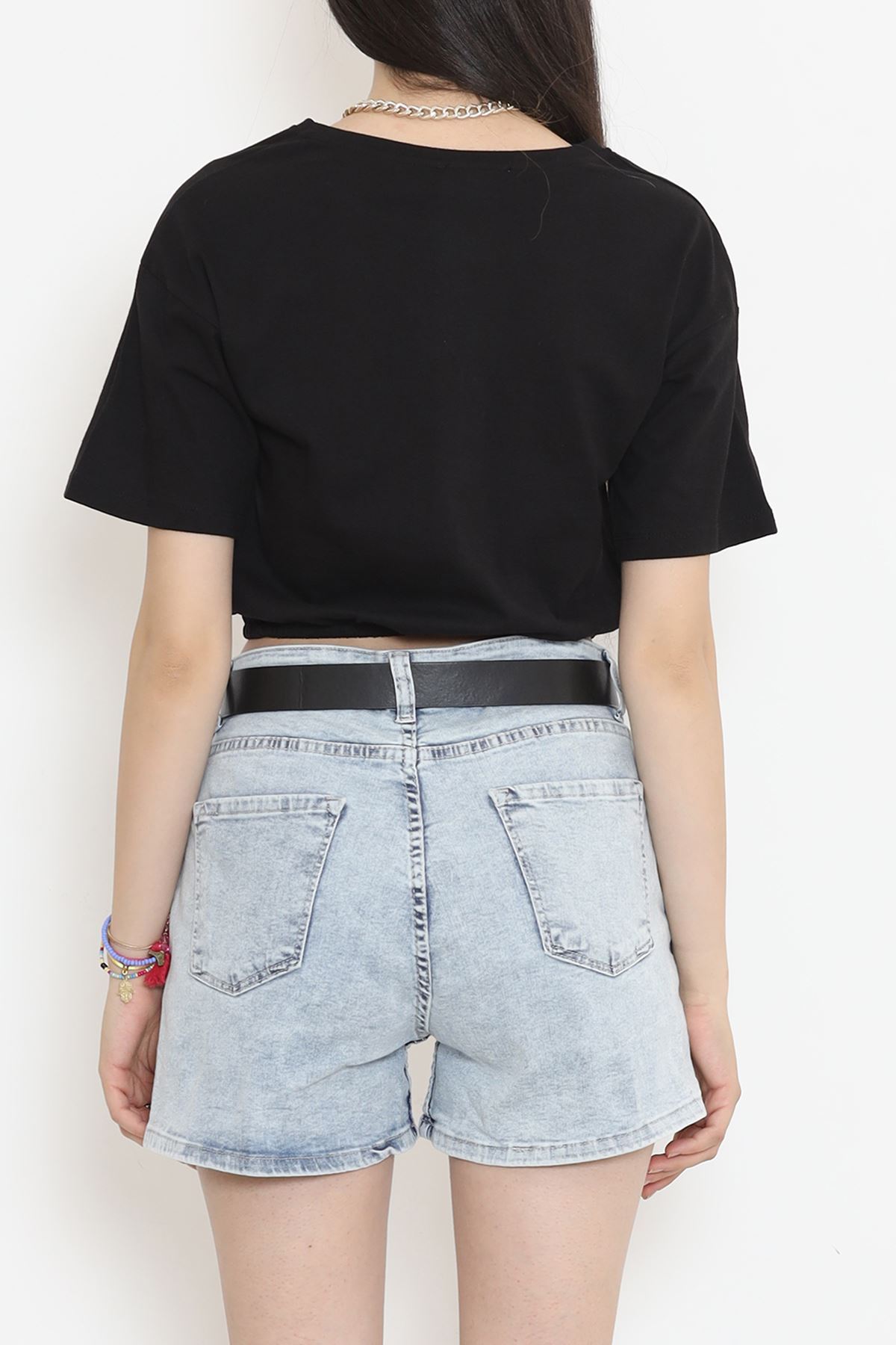 Printed Elastic Waist T-shirt Black - 16547.1567.