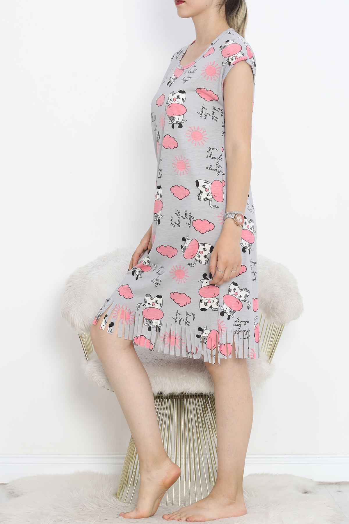 Printed Rotation Tassel Dress Gripembe - 263.1287.