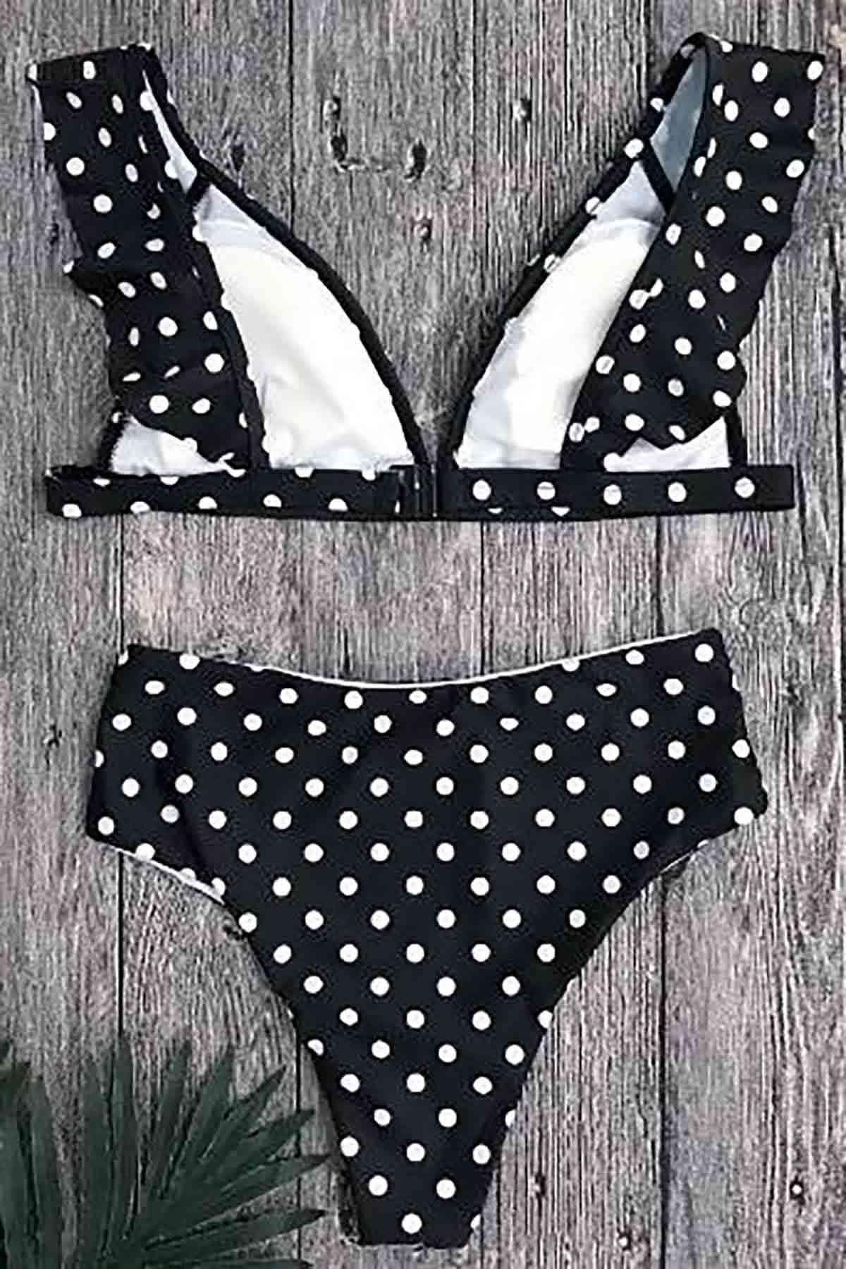 Polka Dot Bikini Set Black - 10060.1834.