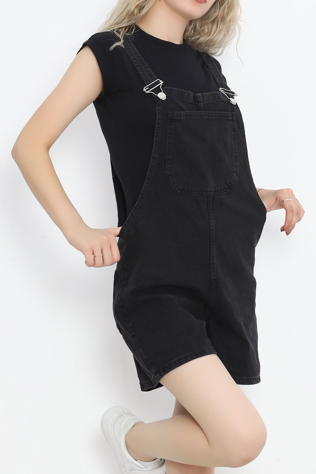 Denim Salopet with Shorts Dark Smoked - 15146.1184.