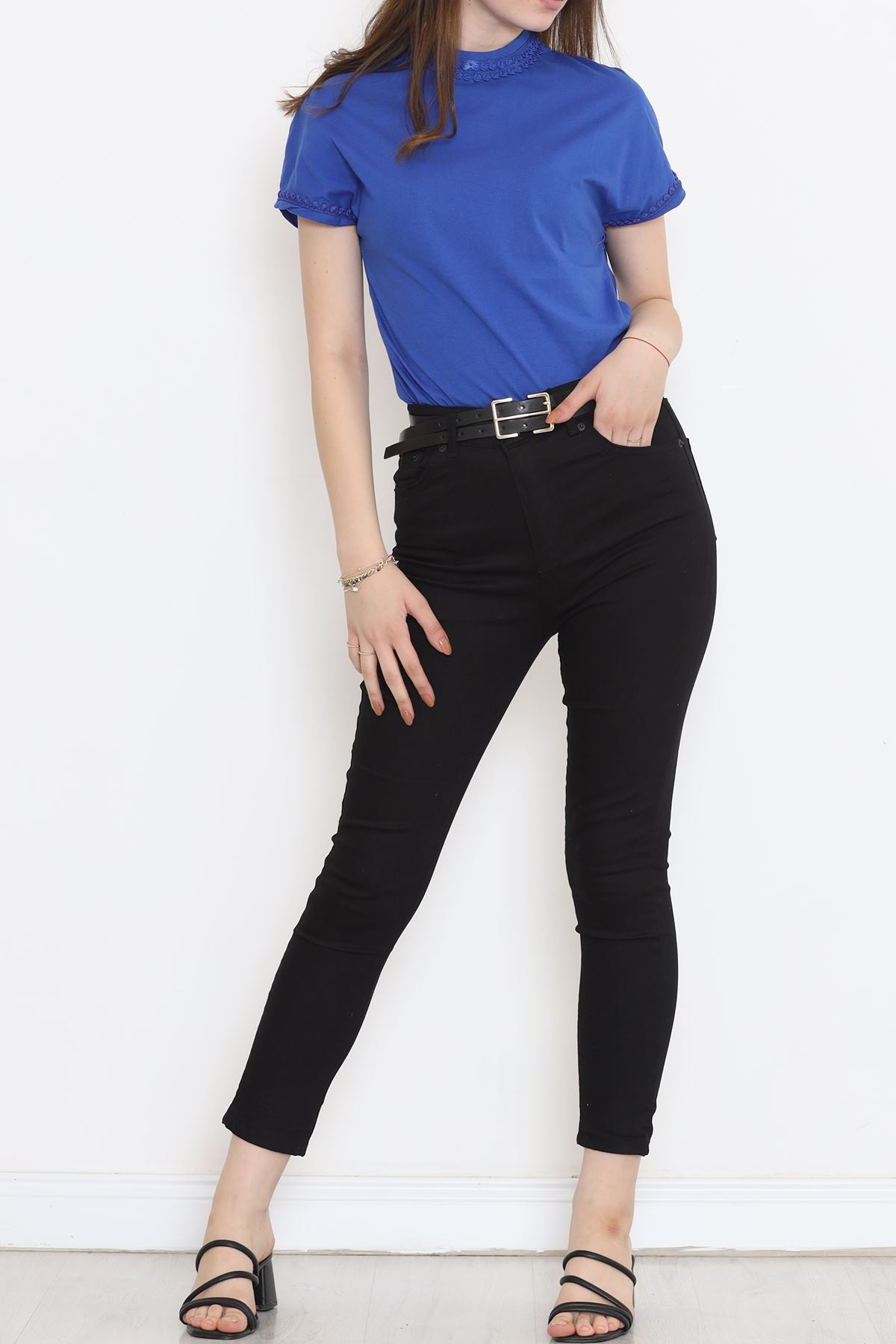 Collar Guipure Single Jersey T-Shirt Saks - 16489.1567.