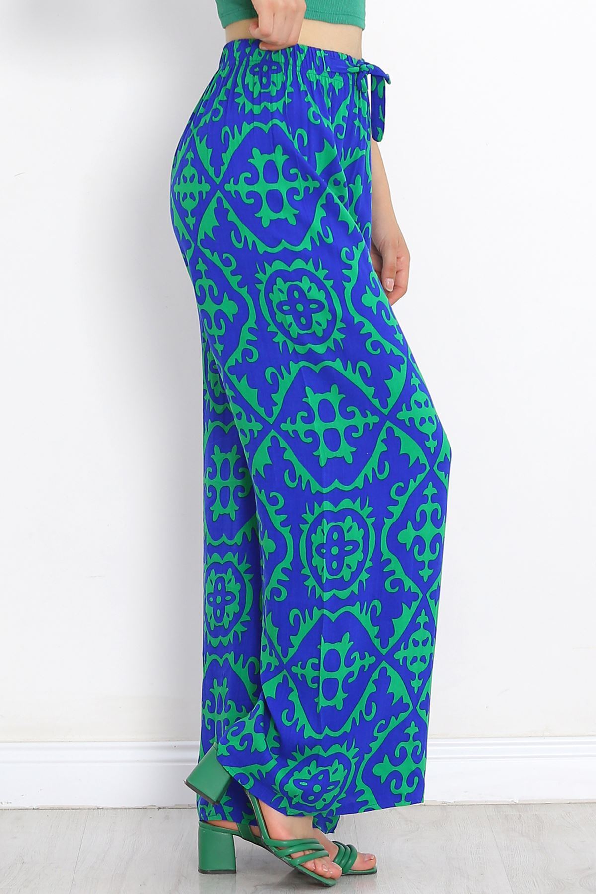 Patterned Woven Trousers Saksy Green - 18979.1095.