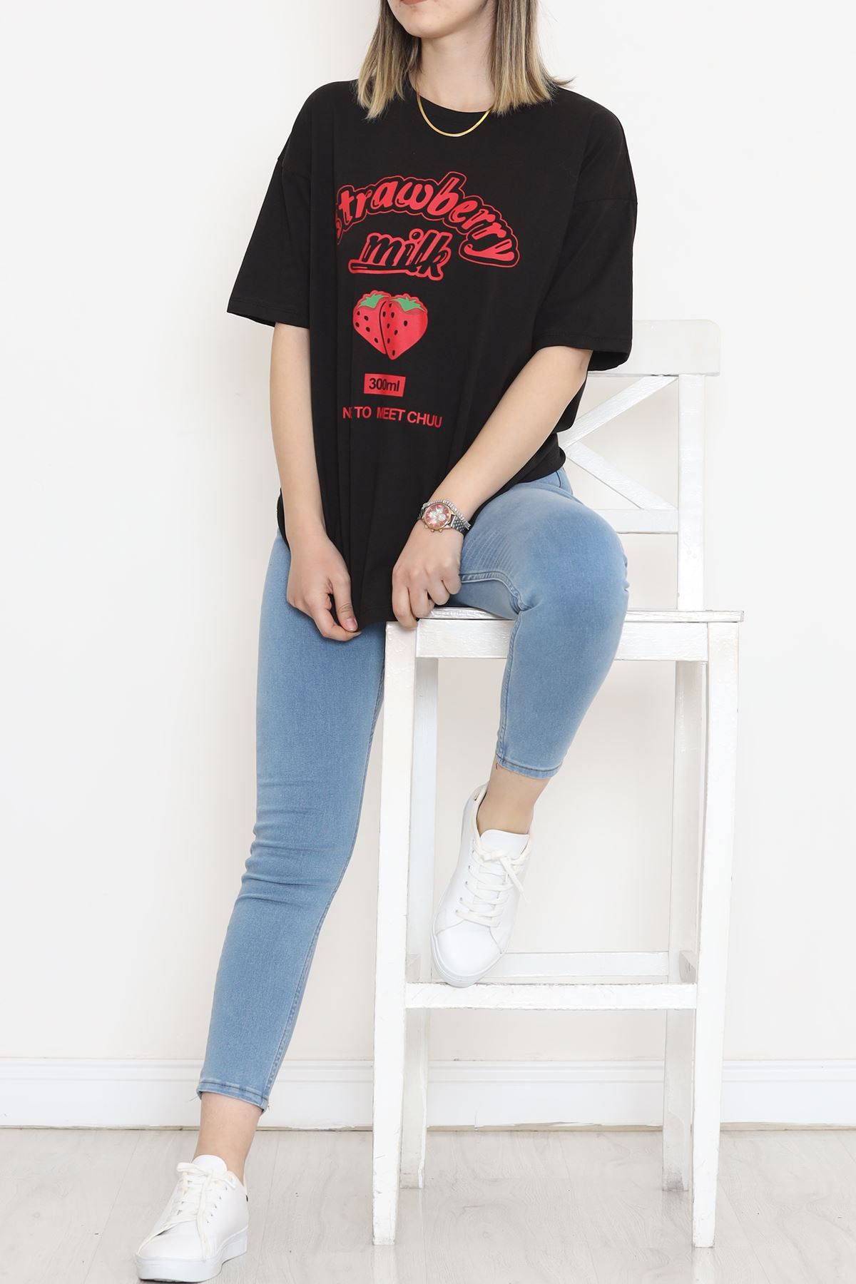 Printed Crew Neck T-shirt Black - 16501.1567.