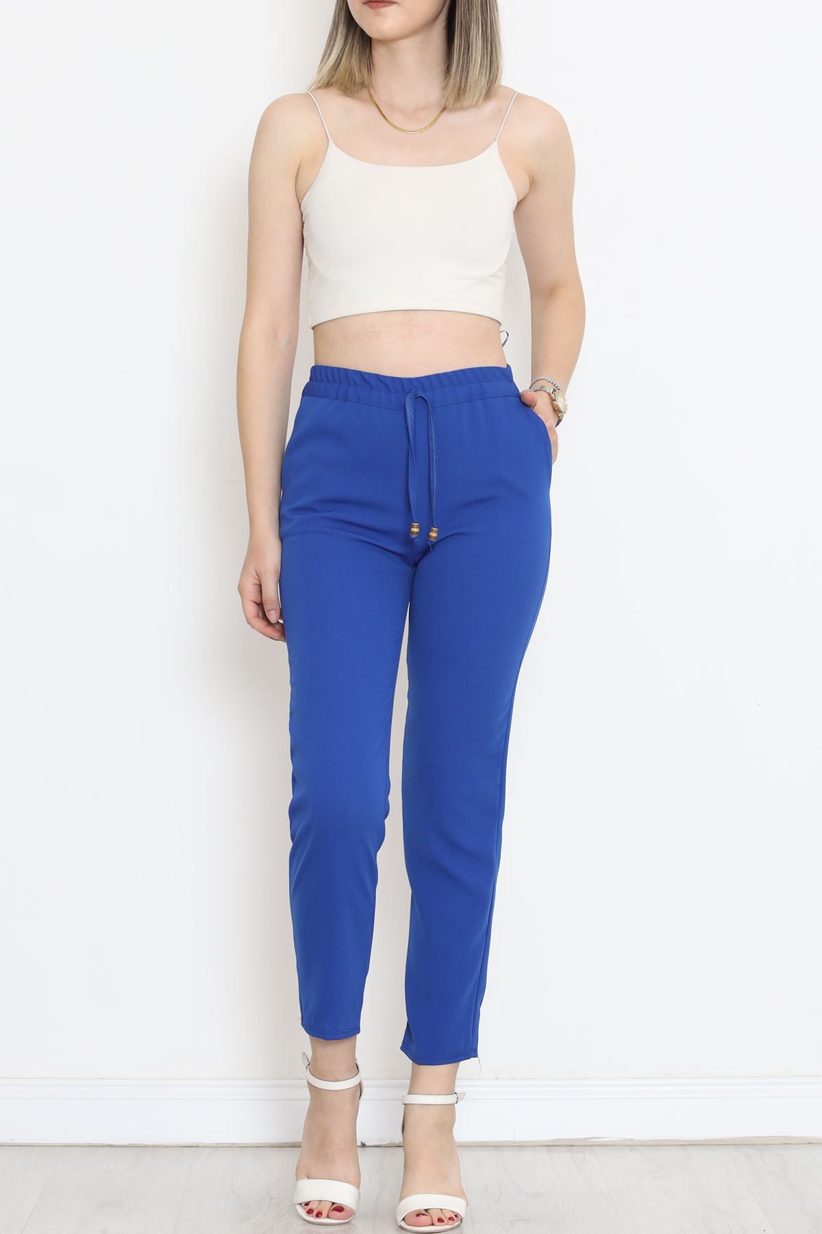 Crepe Lace-up Detailed Pants Saks - 152429.1778.