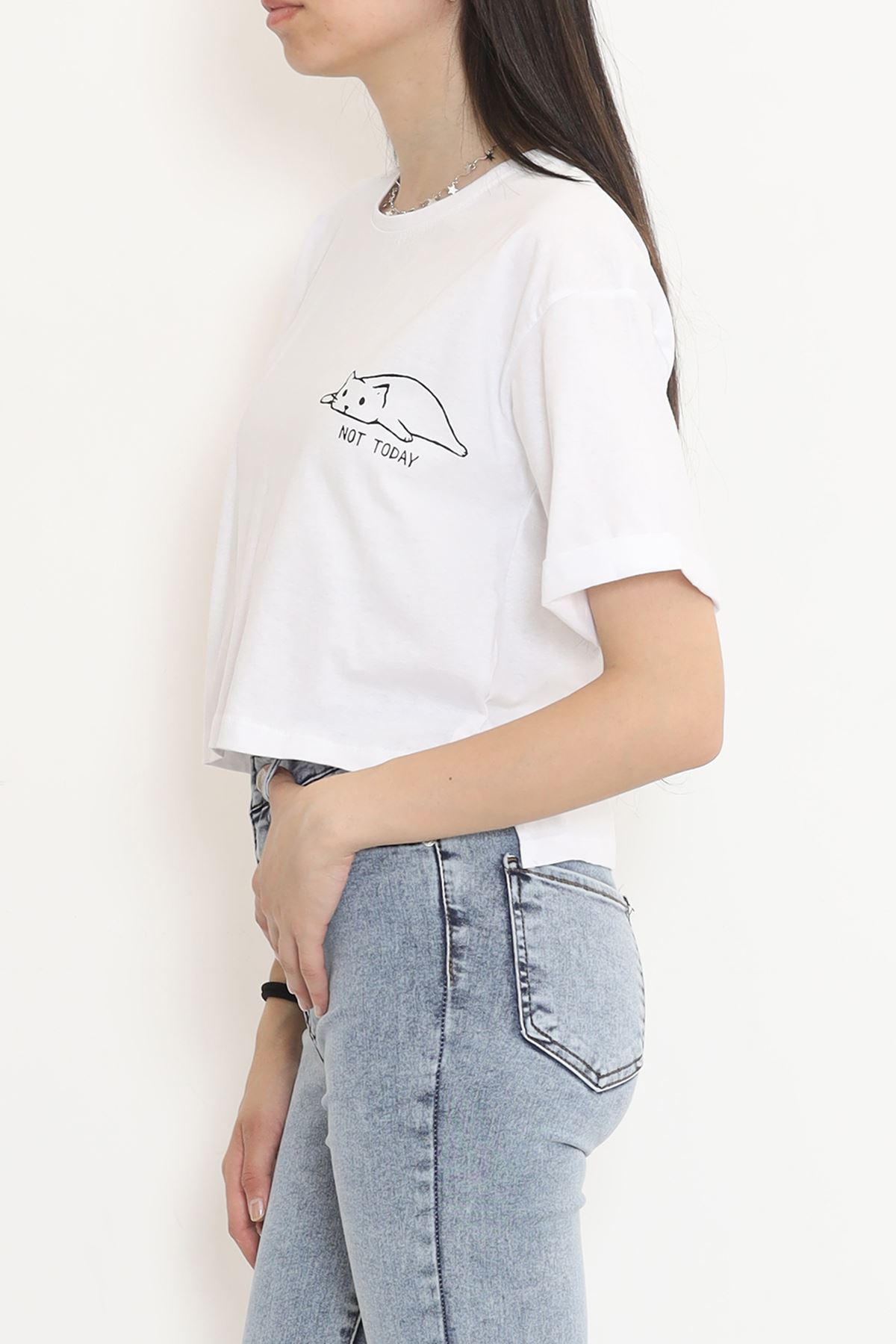 Double Sleeve Crop T-shirt White - 18658.1567.