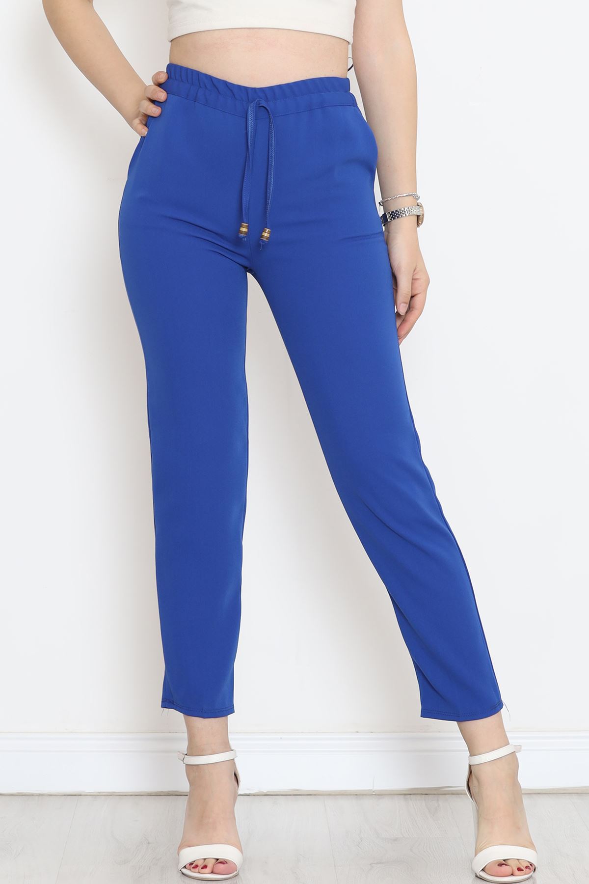 Crepe Lace-up Detailed Pants Saks - 152429.1778.