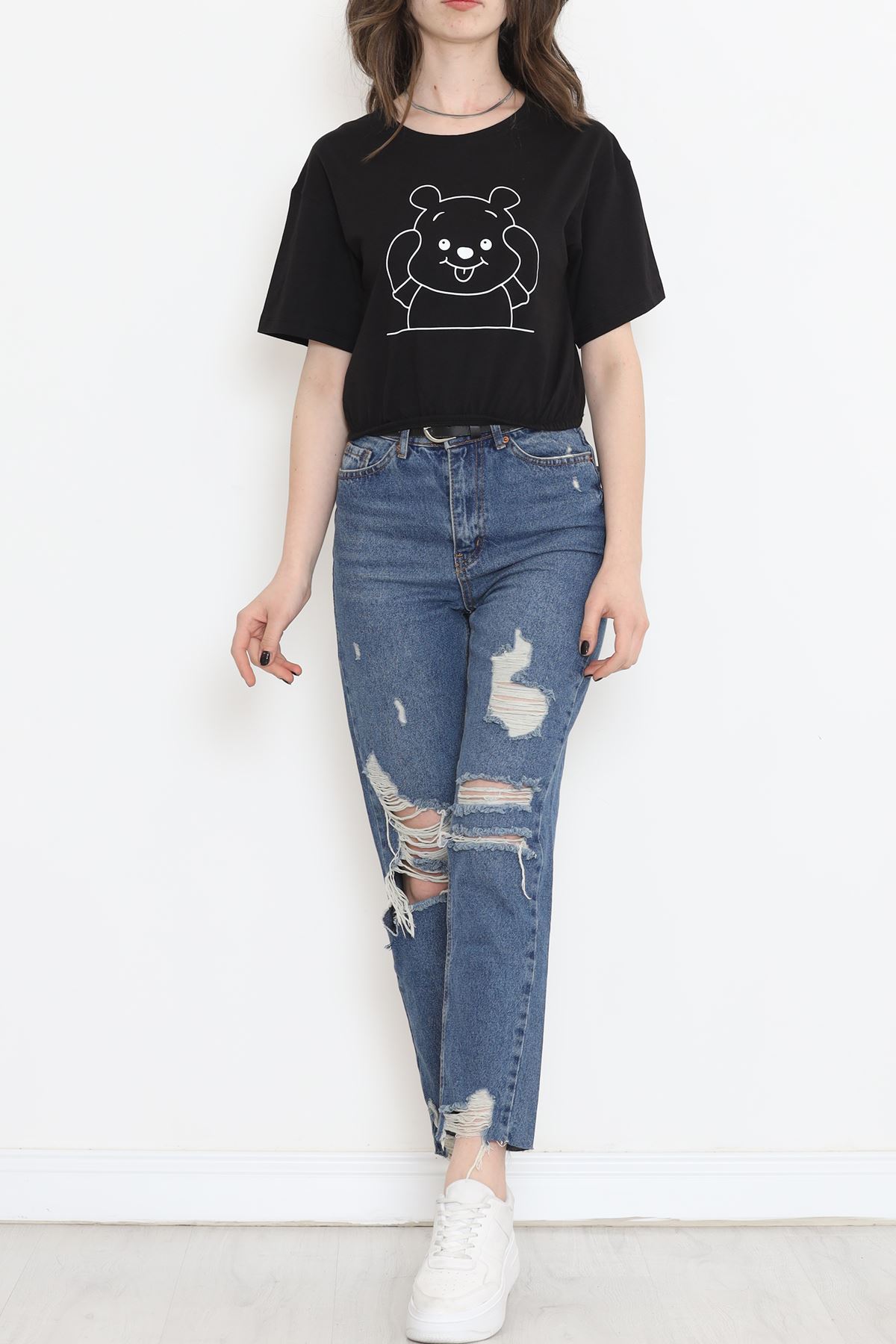 T-shirt with Elastic Waistband Black - 16541.1567.