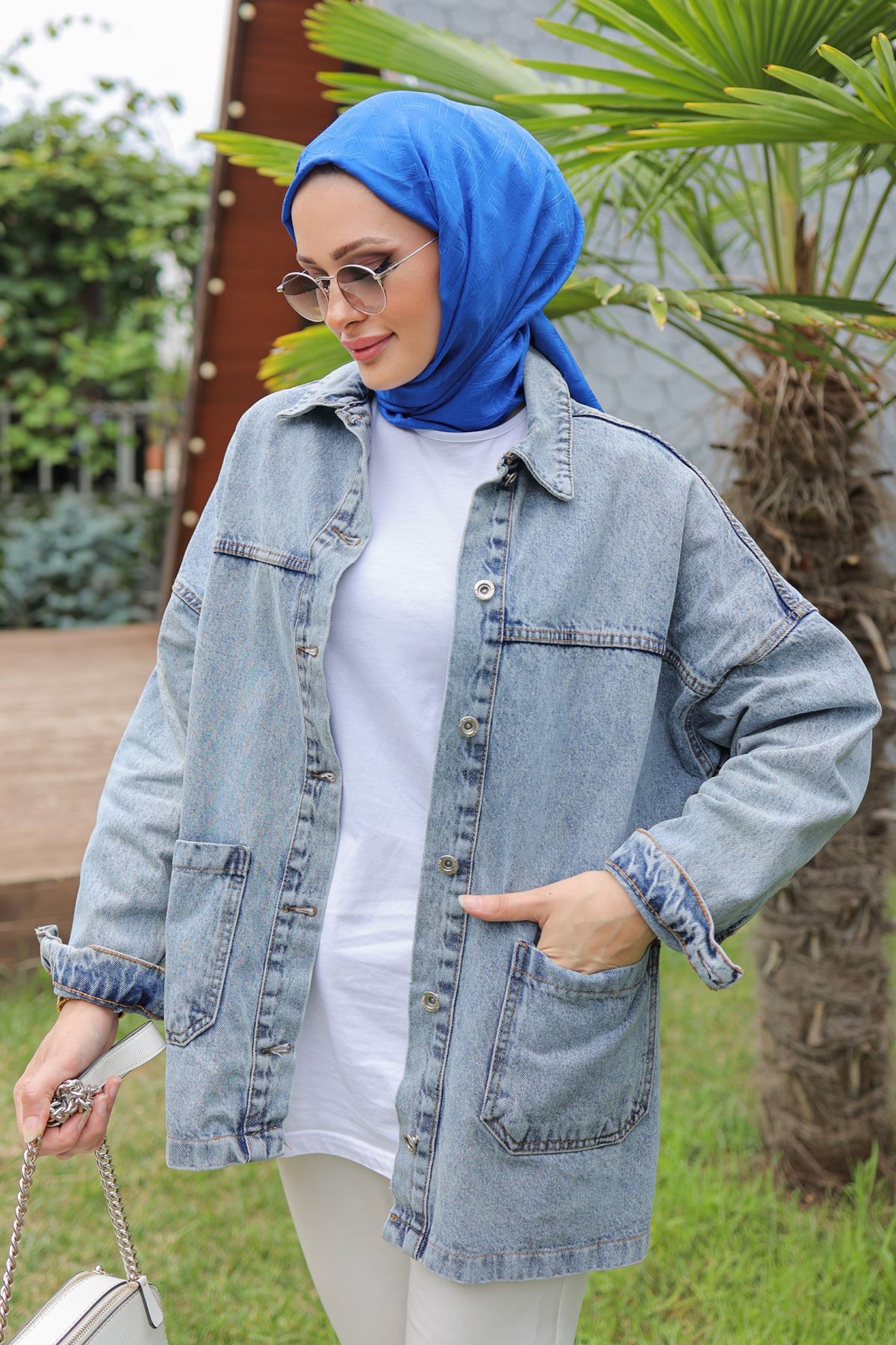 Jeans Jacket with Front Pocket Light Blue - 16696.1778.