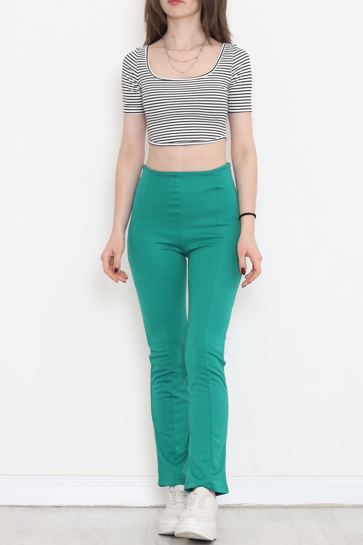 Side Zipper Pants Green - 18412.631.