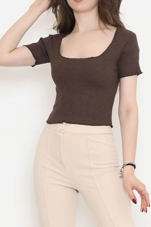 Square Neck Camisole Blouse Coffee - 15898.1567.