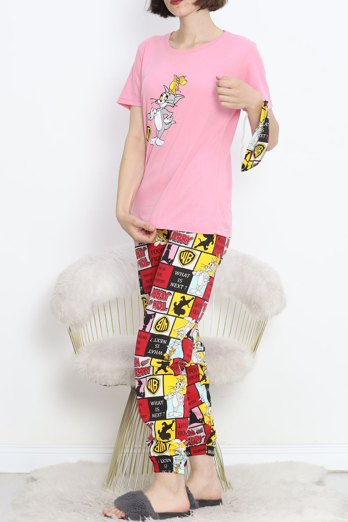 Pajama Set with Elastic Cuffs Pink - 18736.1567.