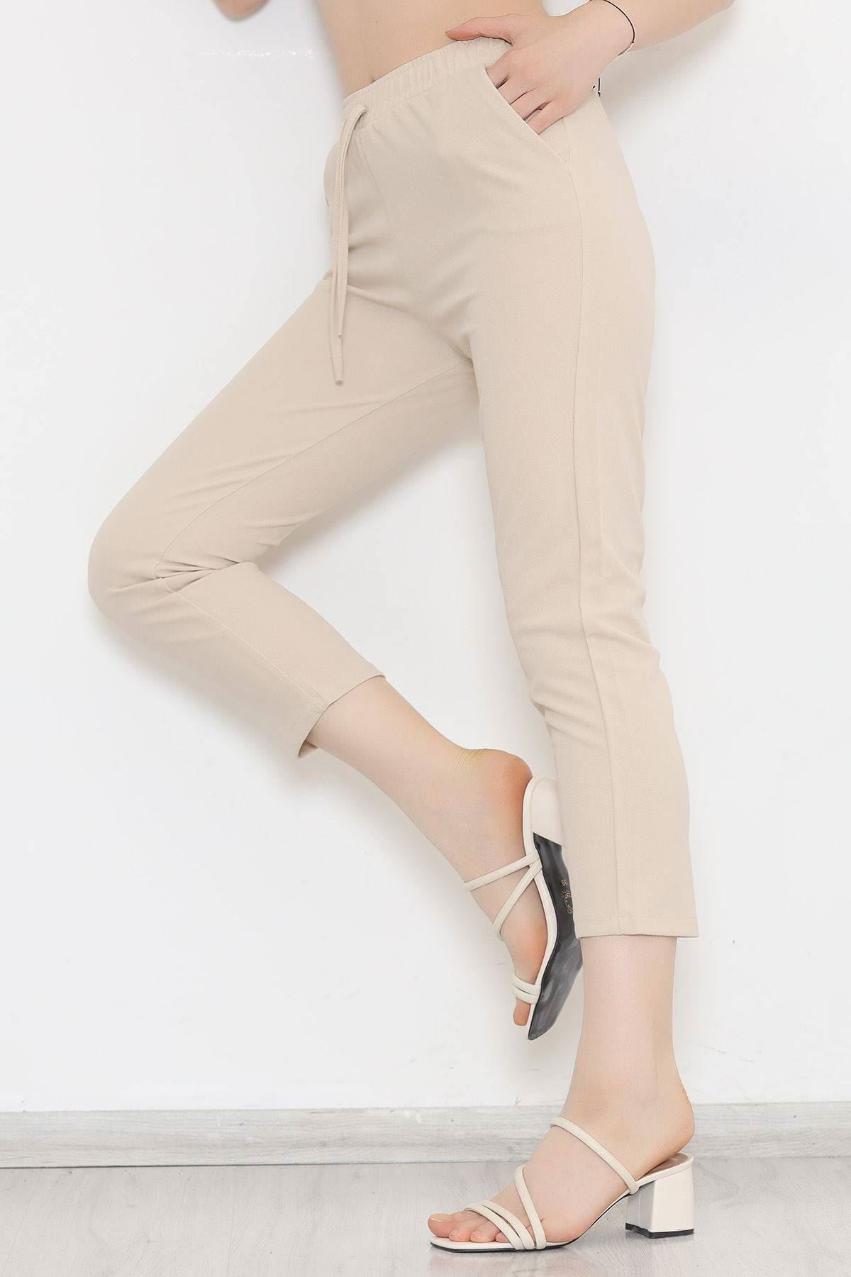 Elastic Waist Pants Stone - 20819.683.