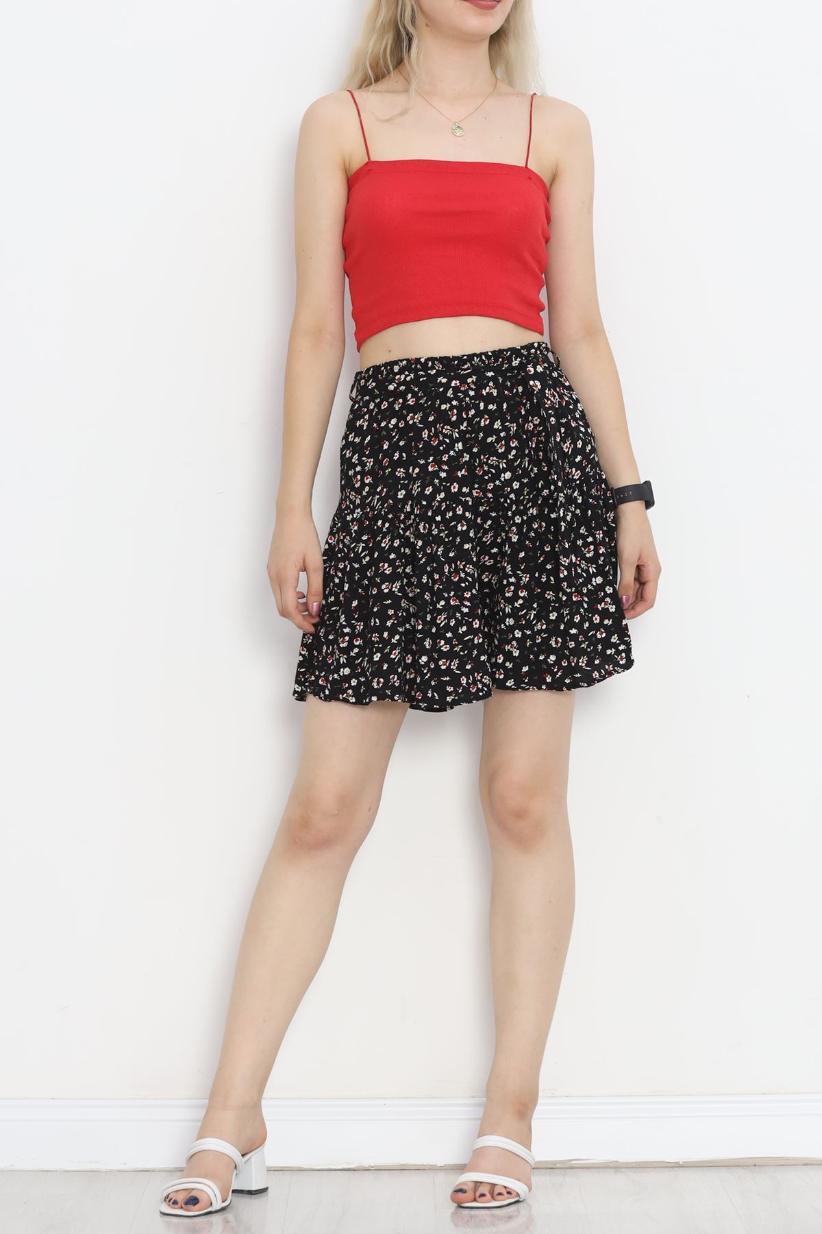 Skirt with Belted Shorts Black and White - 16701.1355.