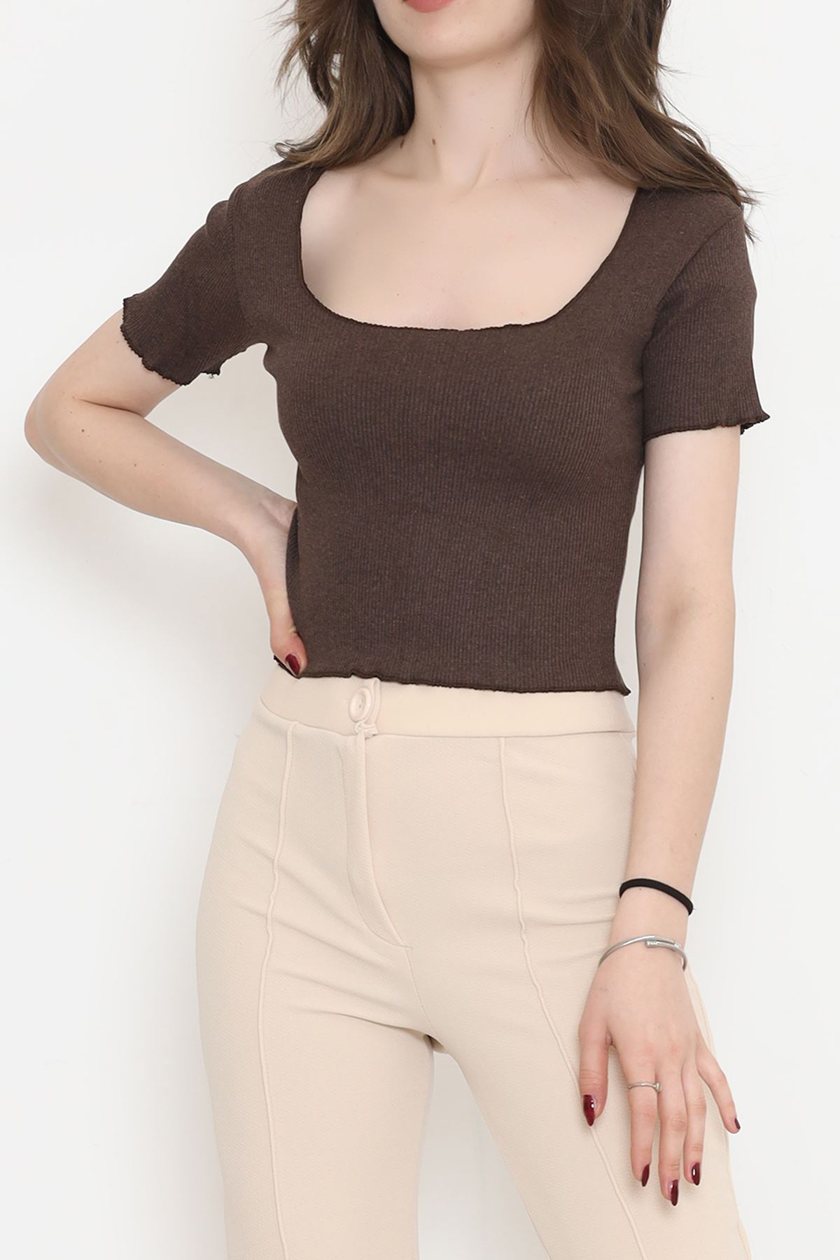 Square Neck Camisole Blouse Coffee - 15898.1567.