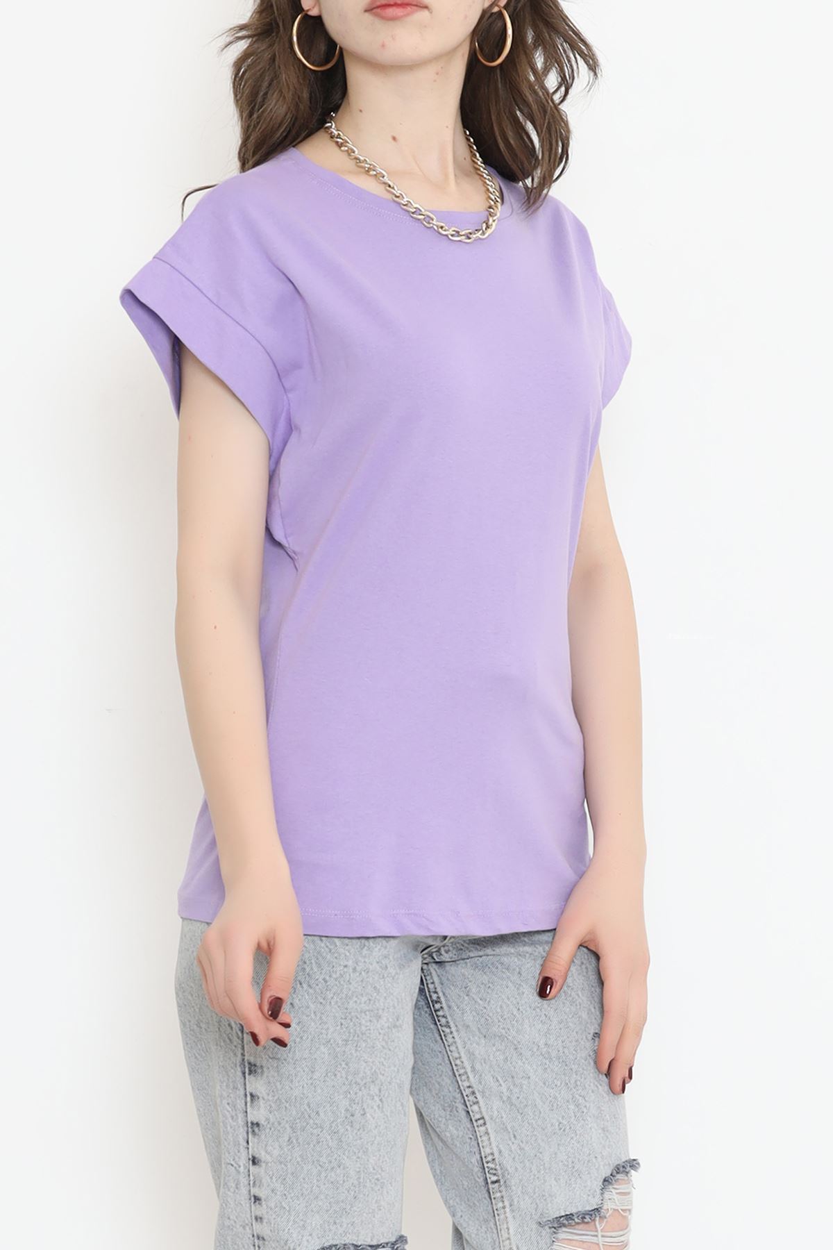 Single Jersey Double Sleeve T-Shirt Purple - 15875.1567.