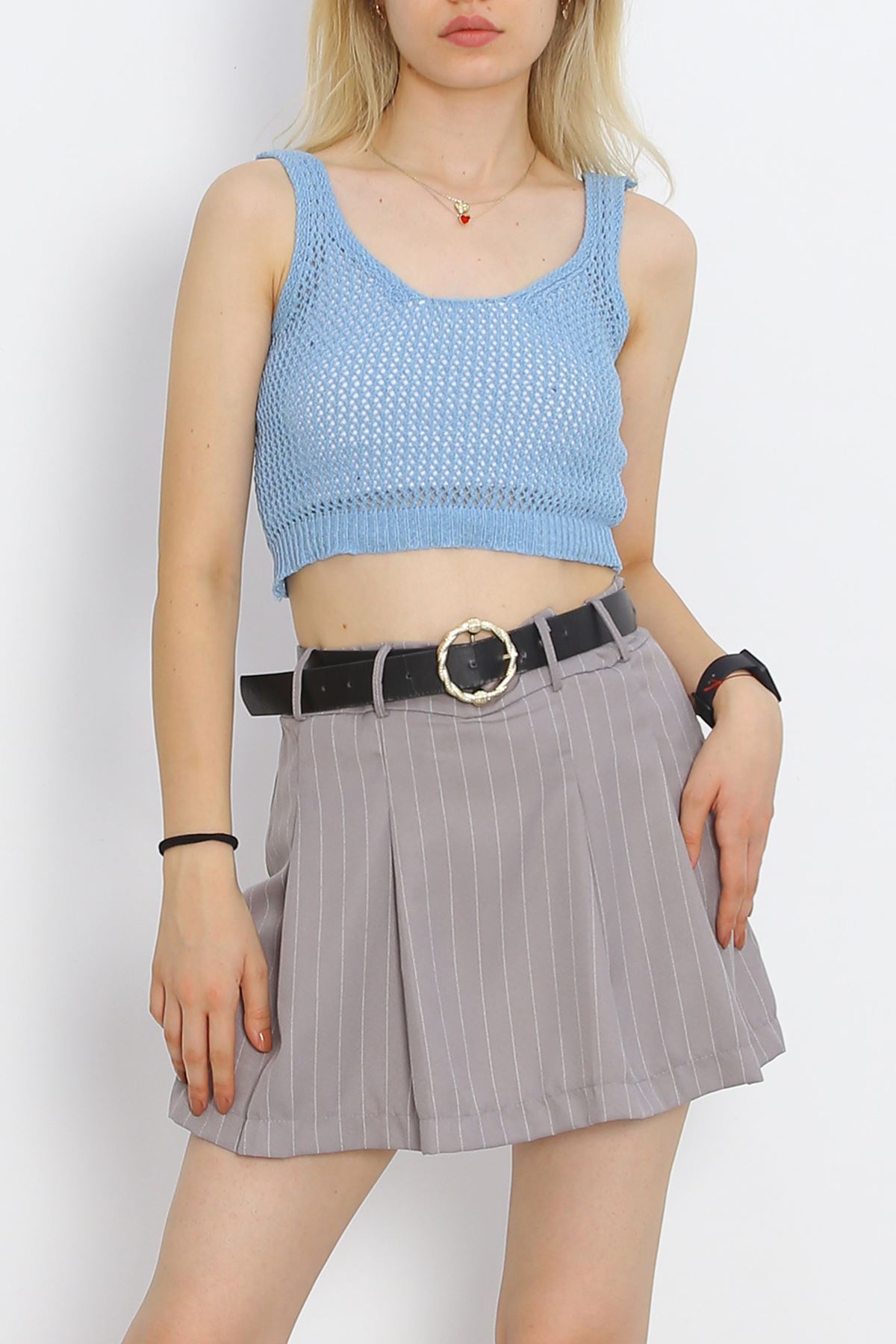 Strappy Crop Sweater Tank Blue - 18955.1247.