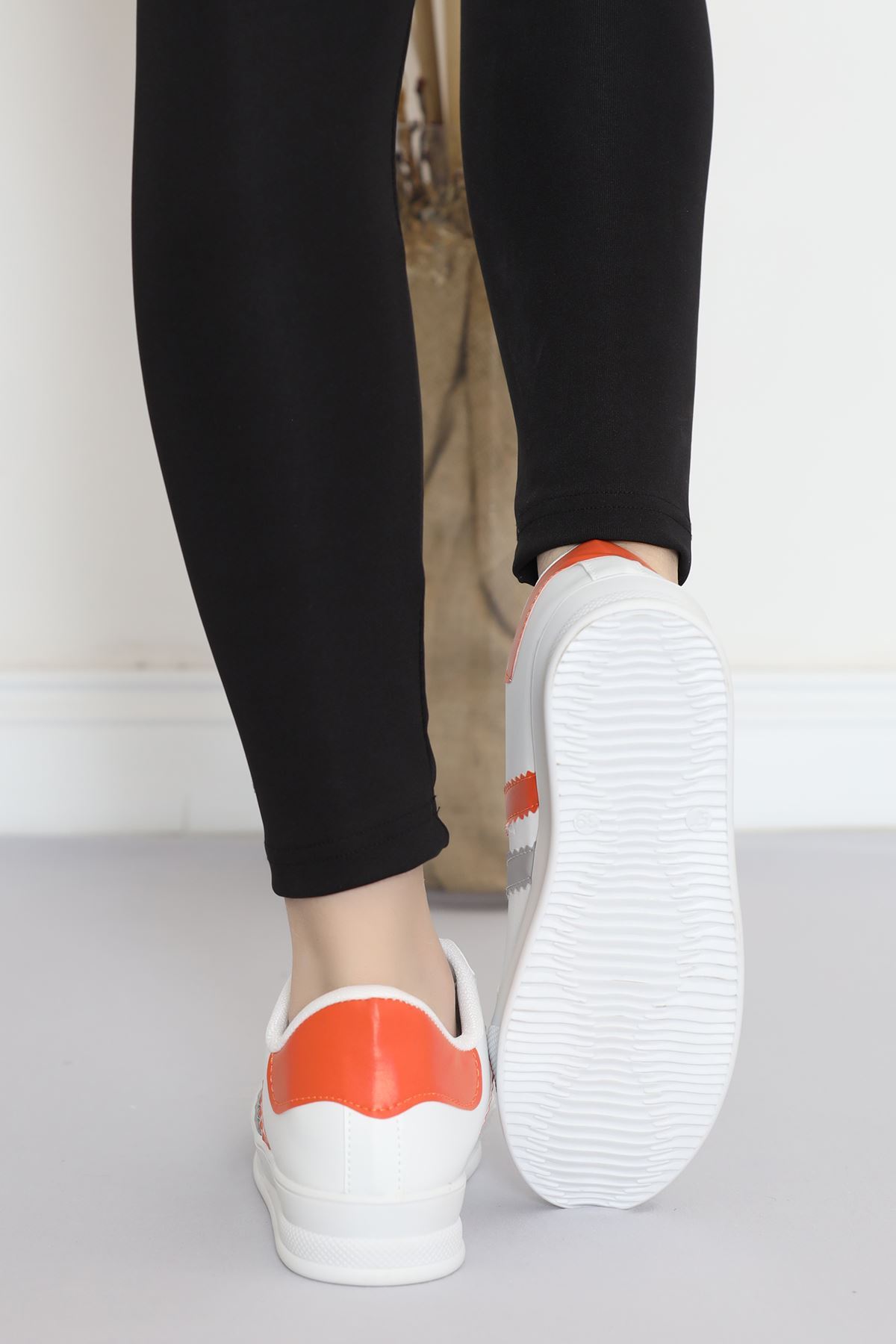 Striped Casual Shoes Whiteorange - 17114.264.