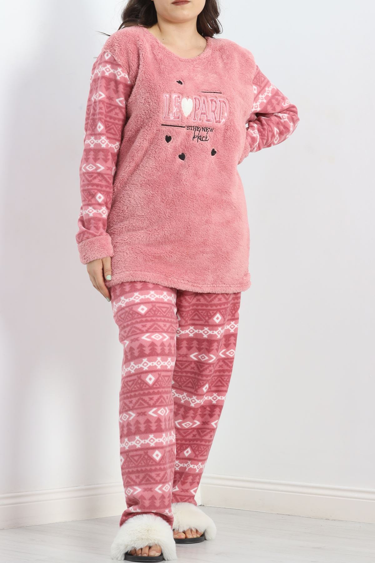 Battal Polar Pijama Takımı Pembe - 19199.1048.